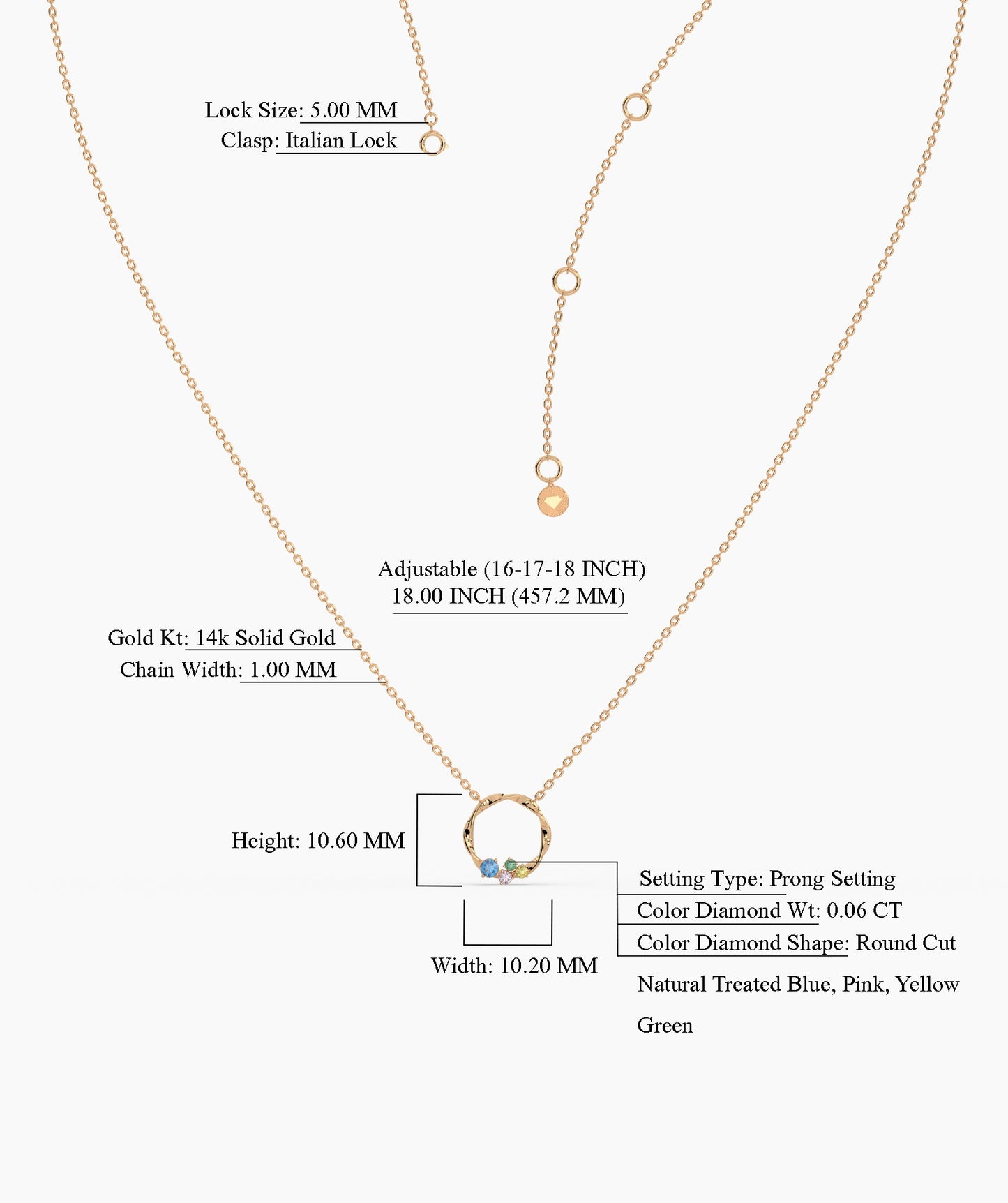 Vibrant Harmony Gold Wreath Necklace