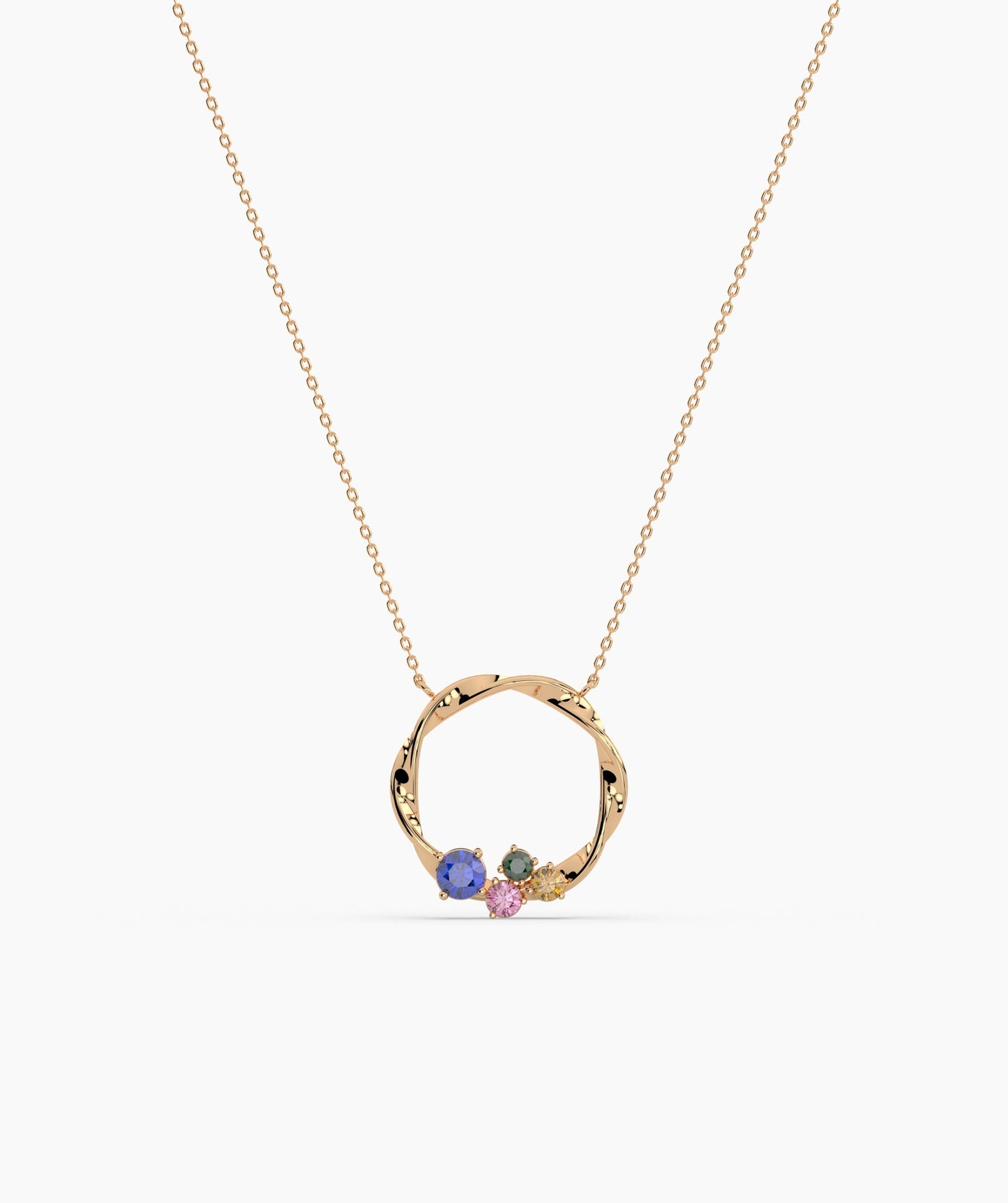 Vibrant Harmony Gold Wreath Necklace