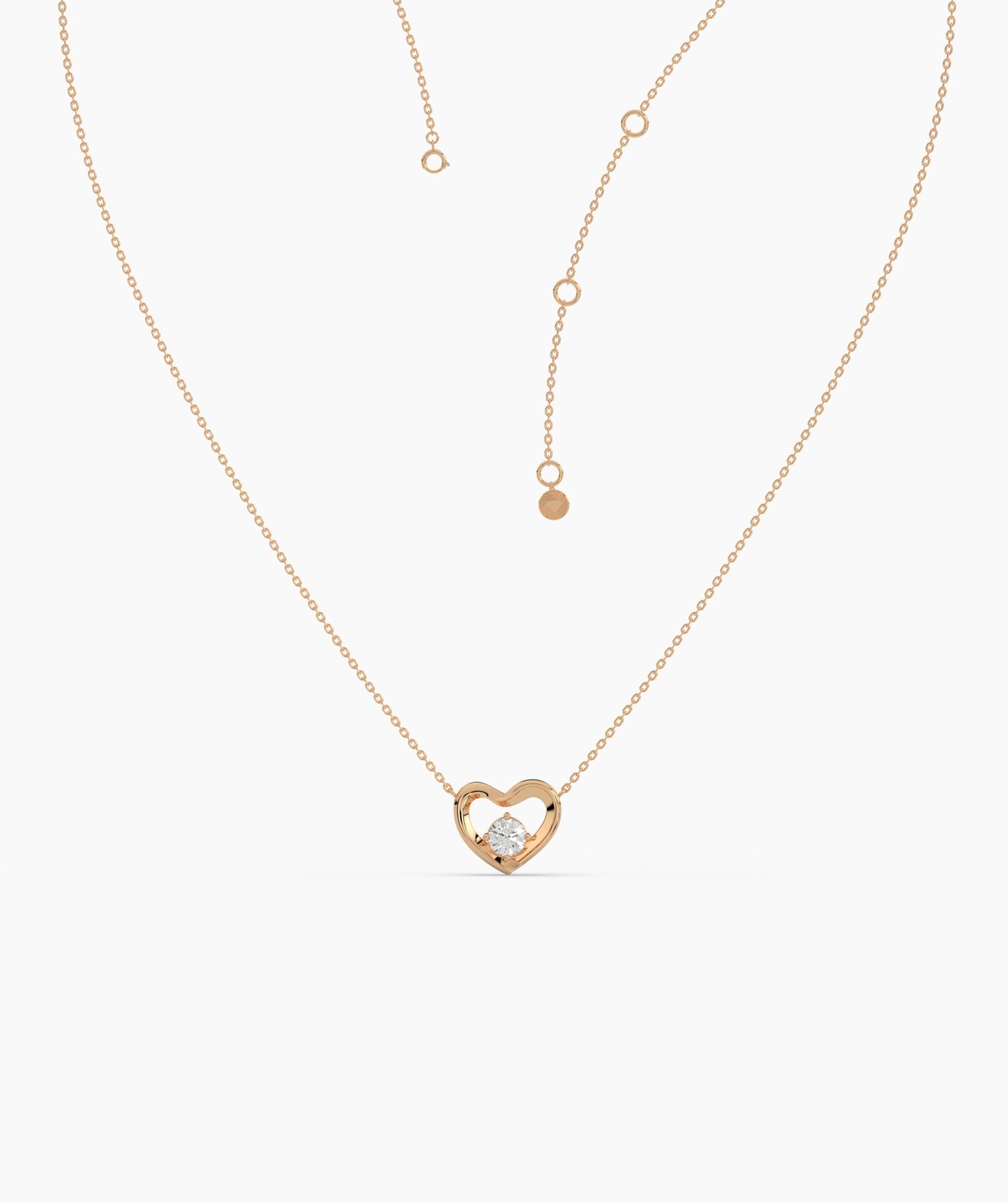 14k Gold Diamond Heart Pendant
