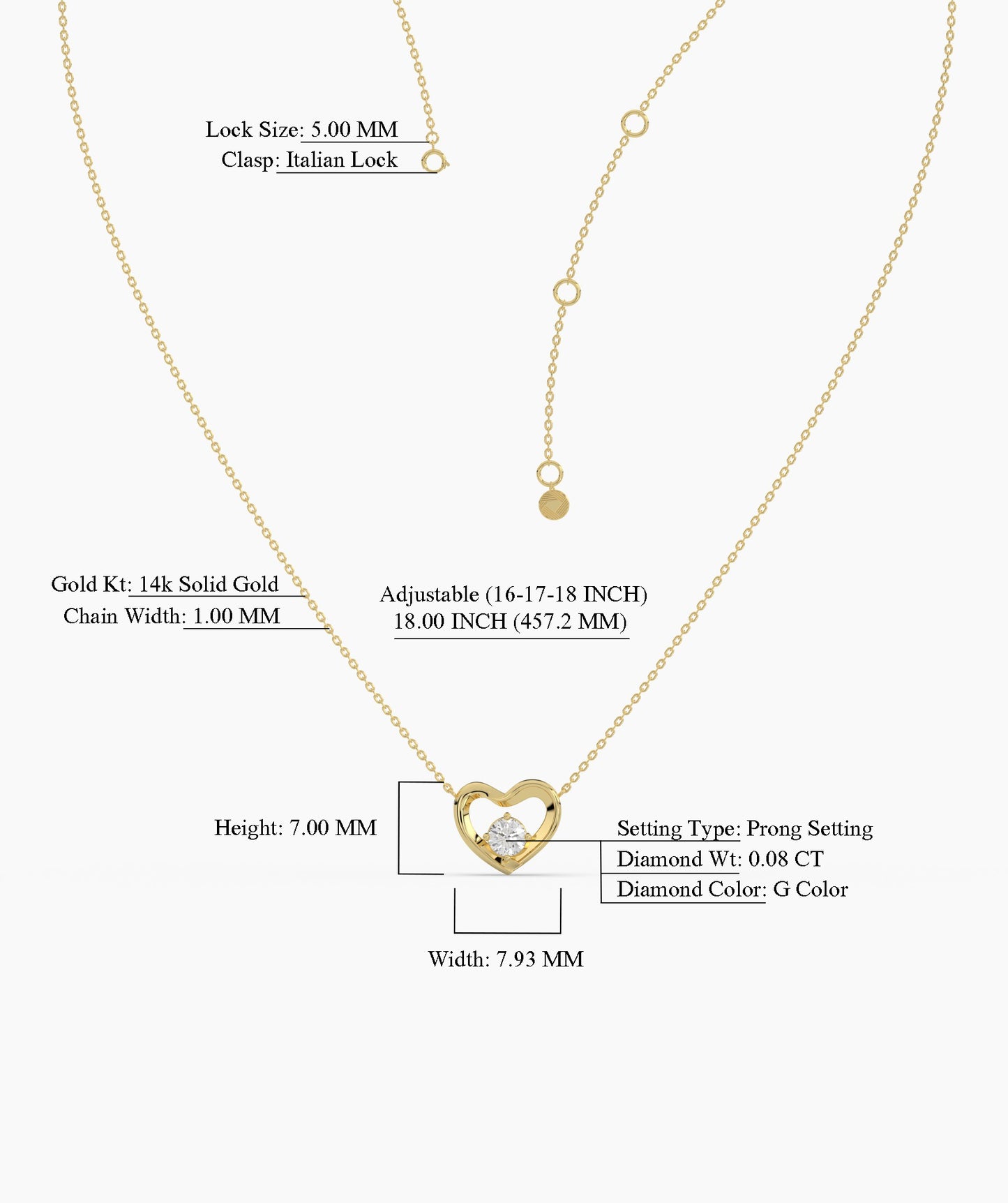 14k Gold Diamond Heart Pendant