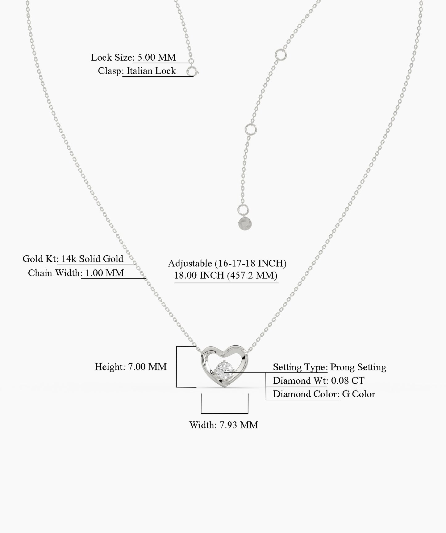 14k Gold Diamond Heart Pendant