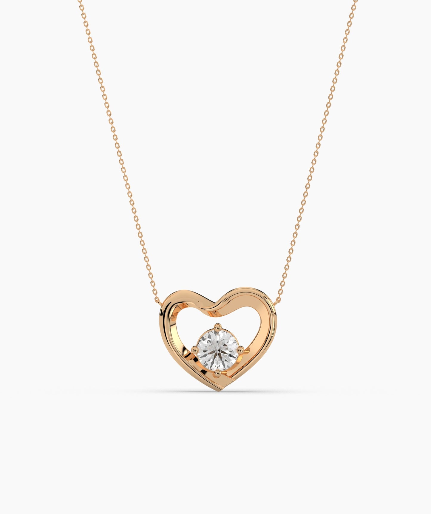 14k Gold Diamond Heart Pendant