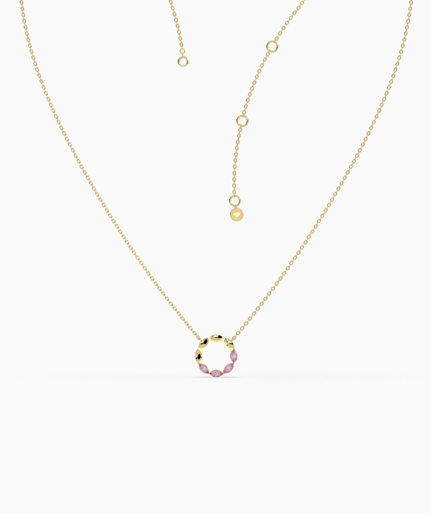 Pink Gemstone Wreath Necklace