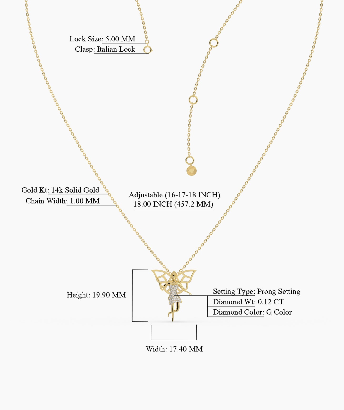 Enchanted Fairy Gold Necklace