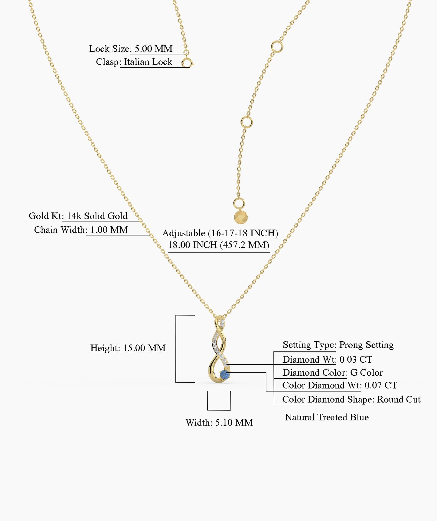 Blue Gem & Diamond Necklace