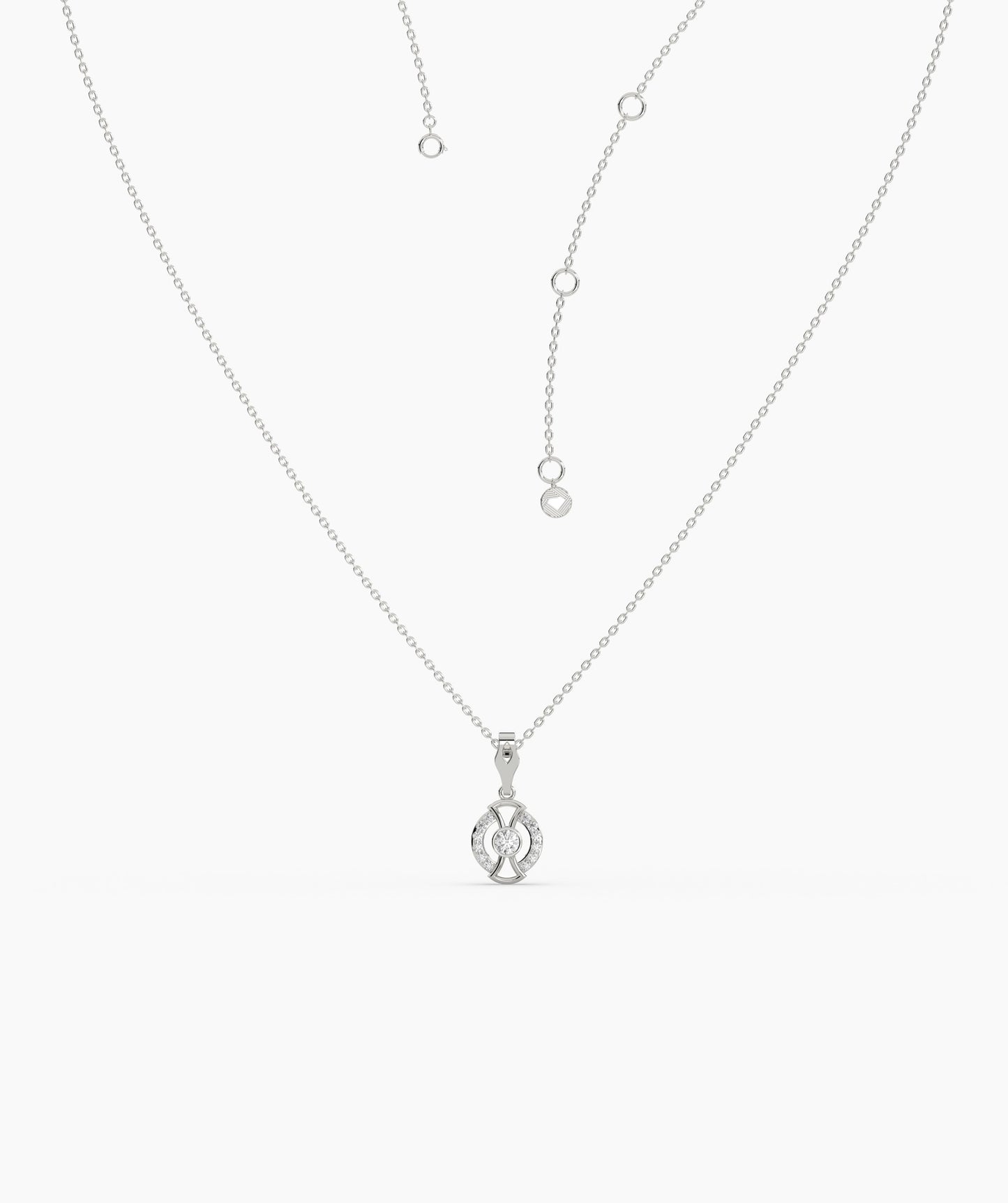 Circle Diamond Pendant Necklace