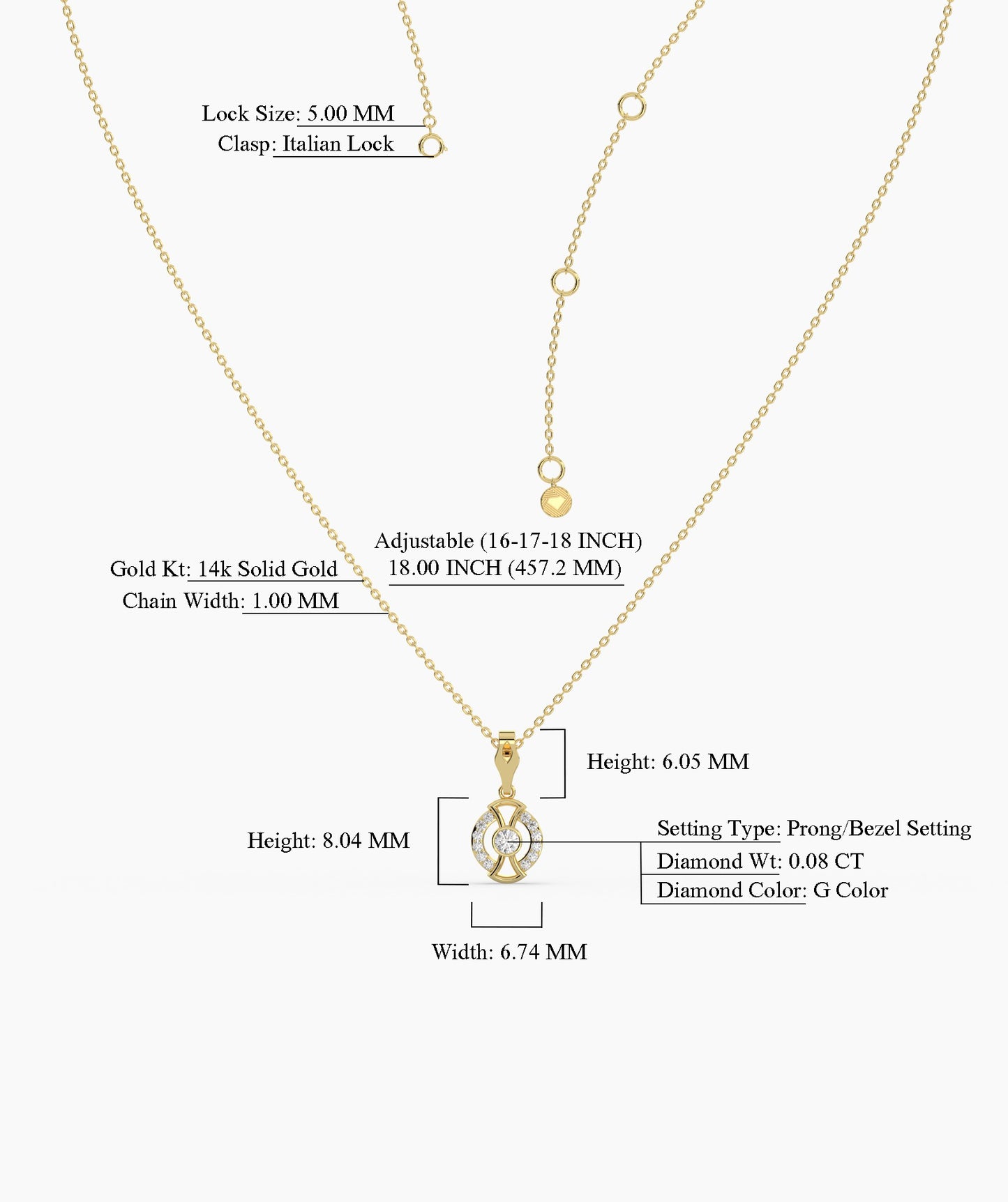 Circle Diamond Pendant Necklace