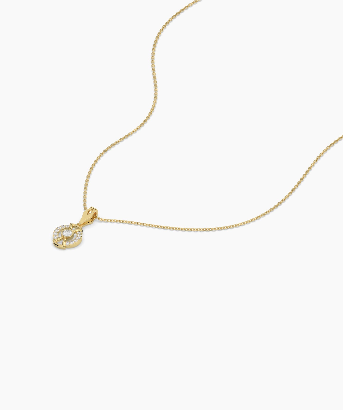Circle Diamond Pendant Necklace