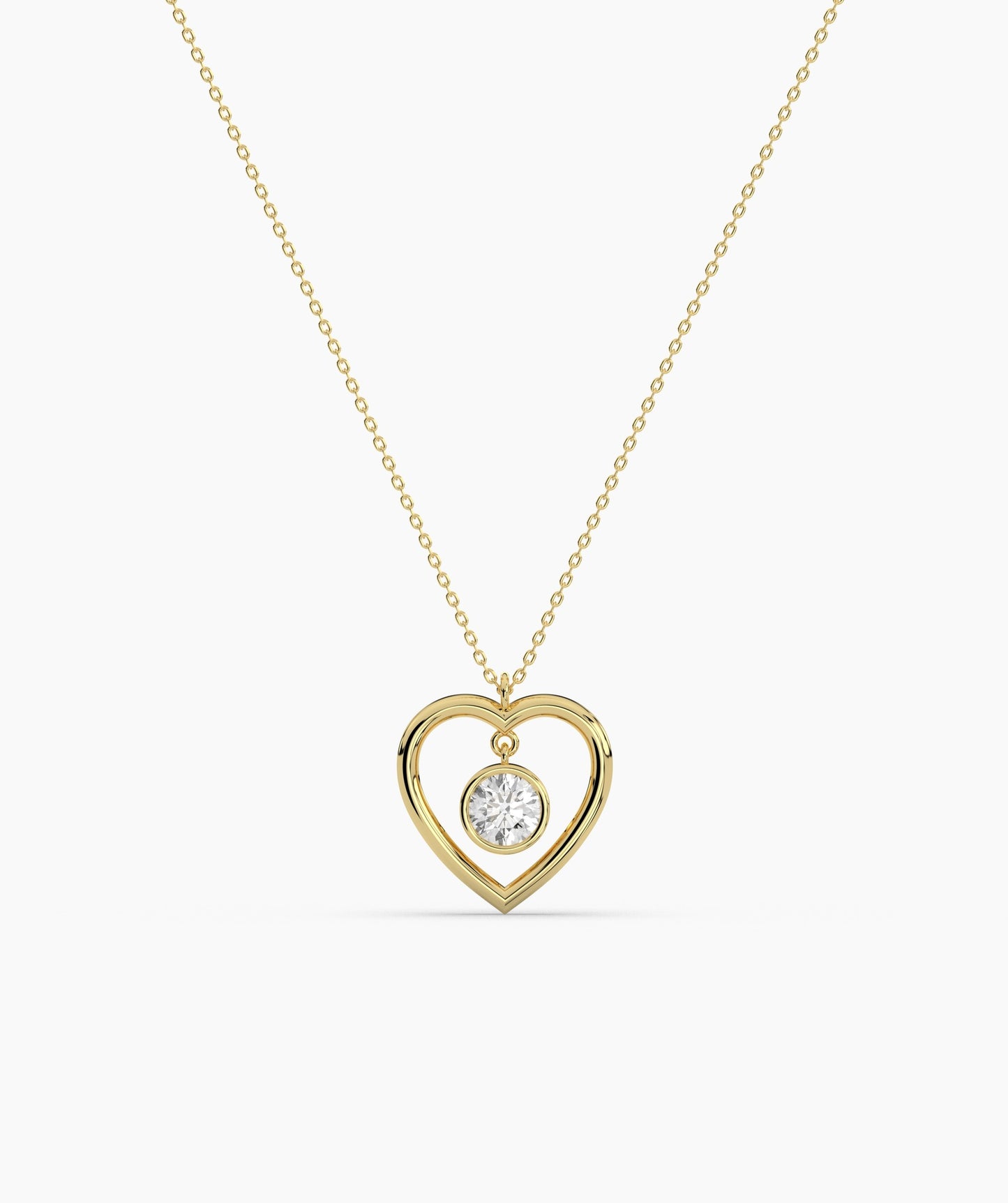 Heart Necklace with Diamond
