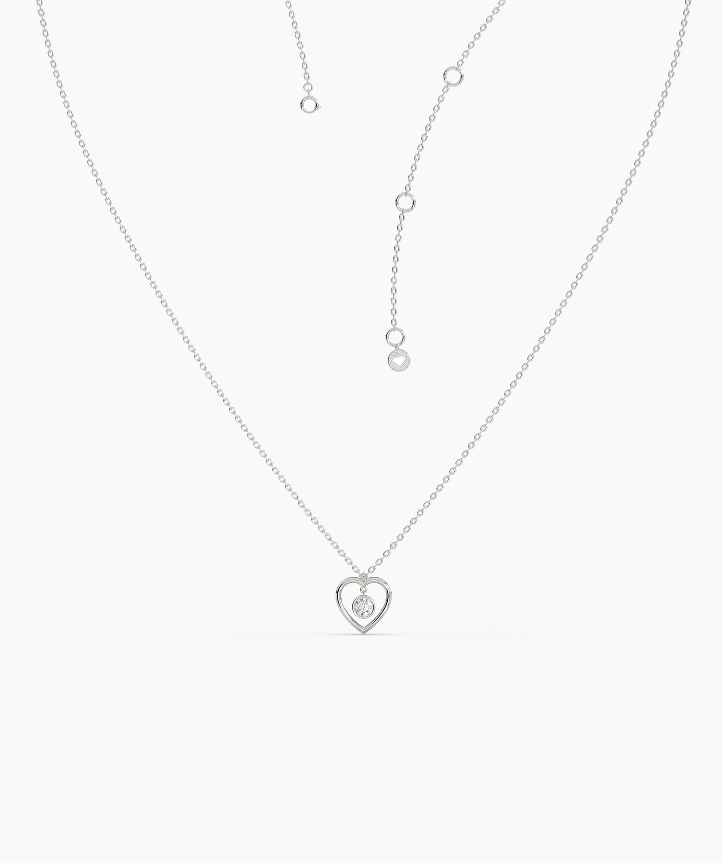 Heart Necklace with Diamond