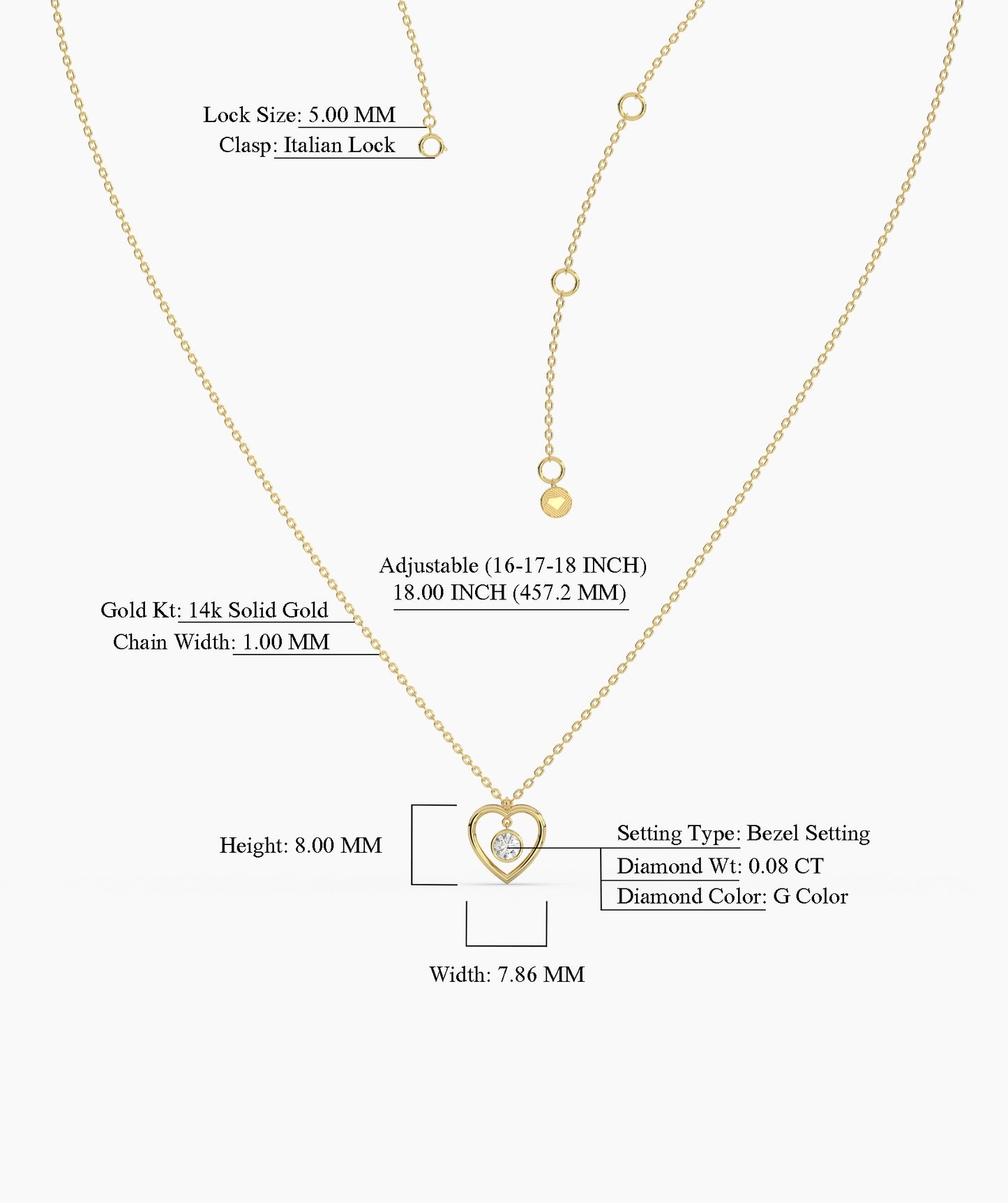 Heart Necklace with Diamond