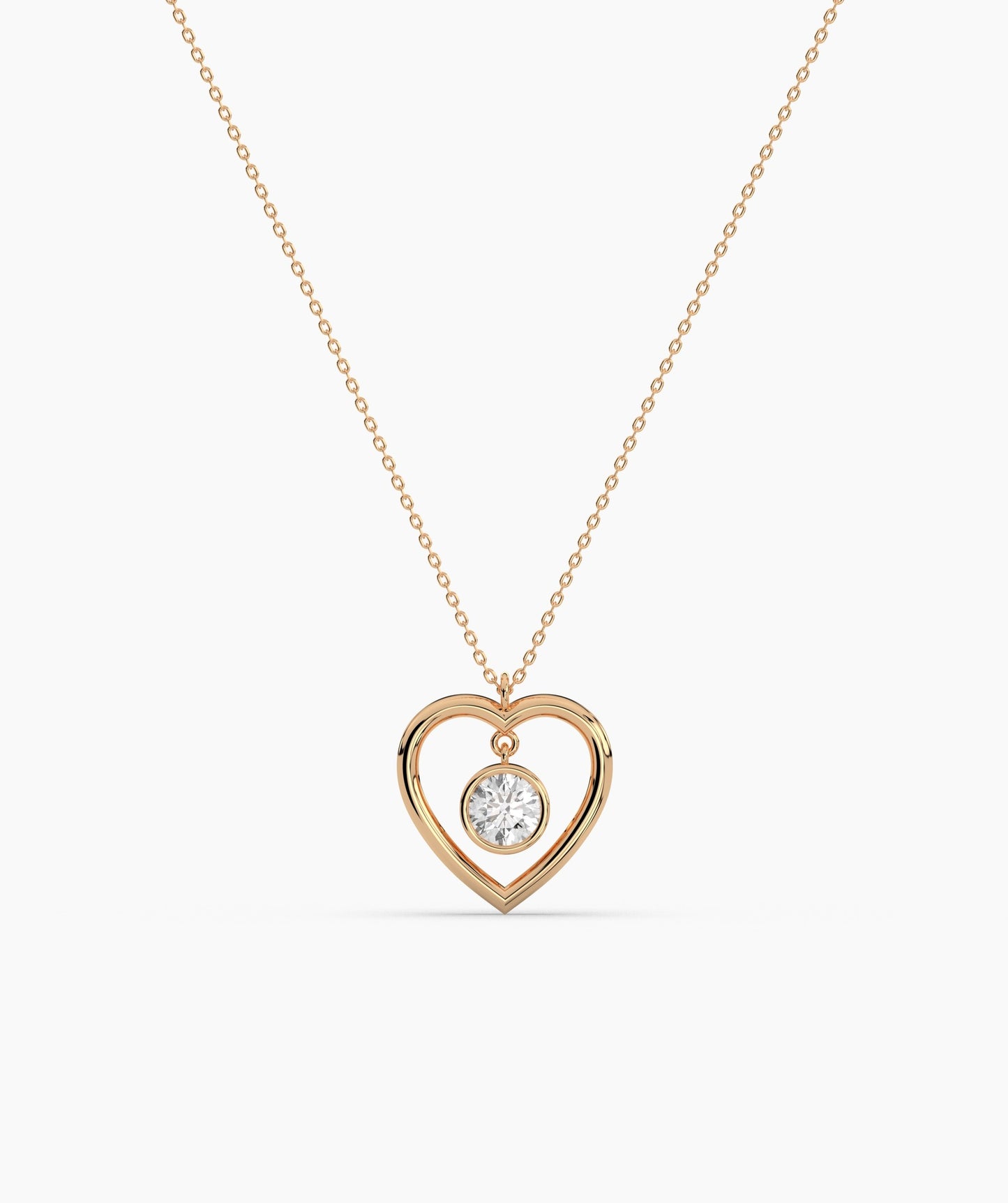 Heart Necklace with Diamond