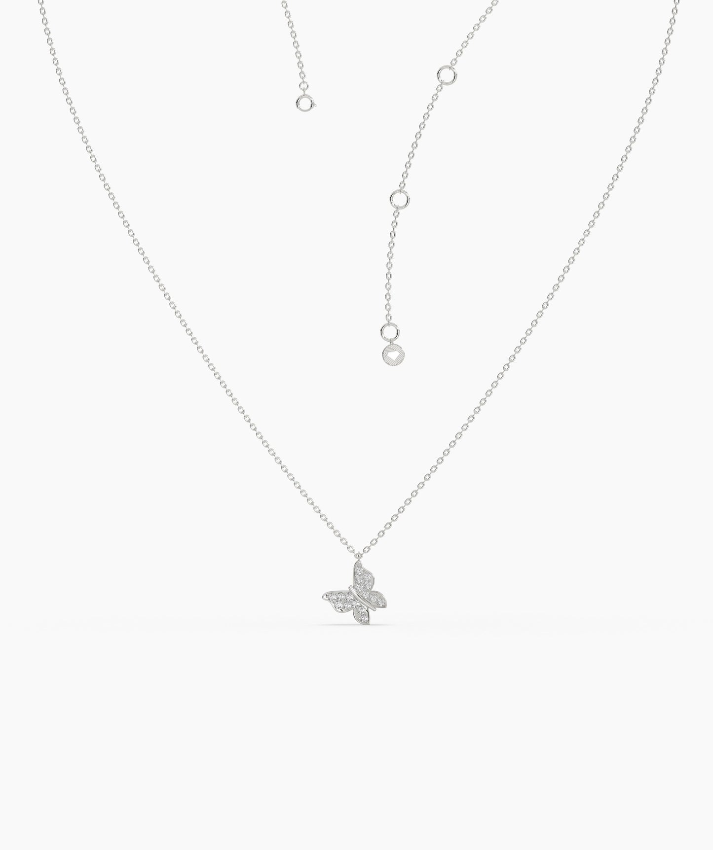 Sparkling Wings 14K Gold Butterfly Pendant