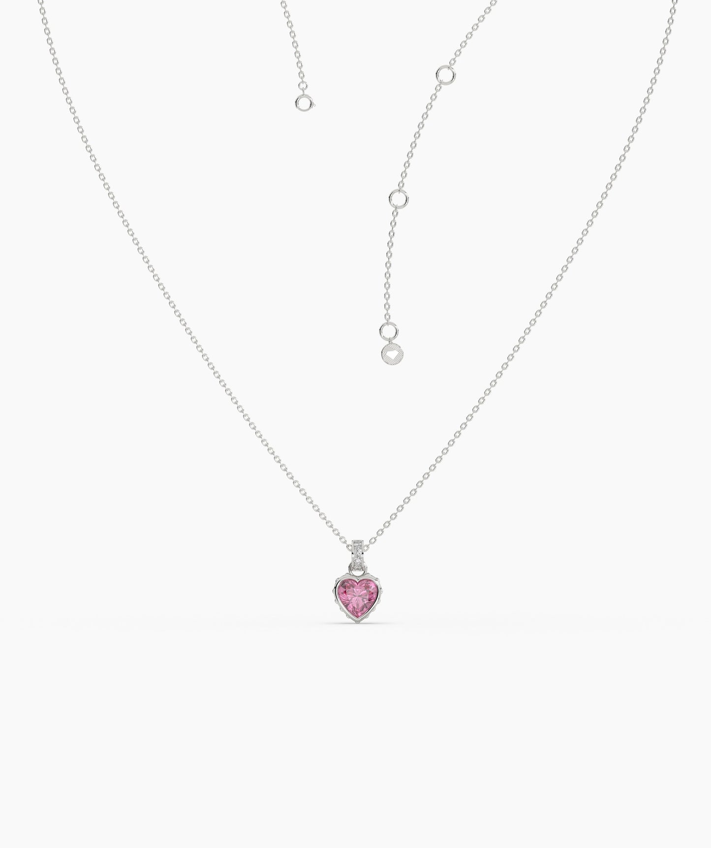 14K Solid Gold Necklace with Vibrant Red Stone