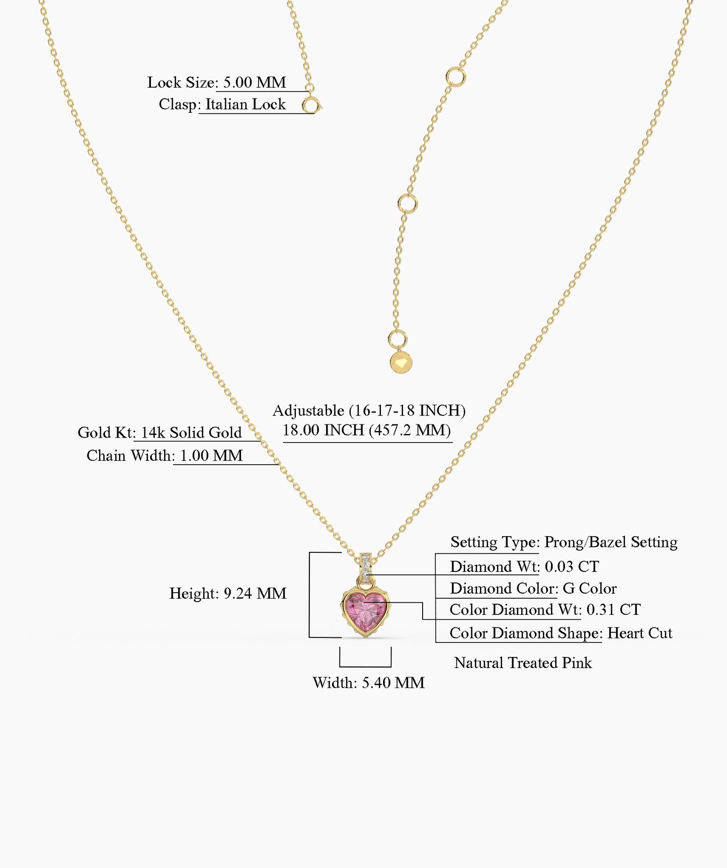 14K Solid Gold Necklace with Vibrant Red Stone