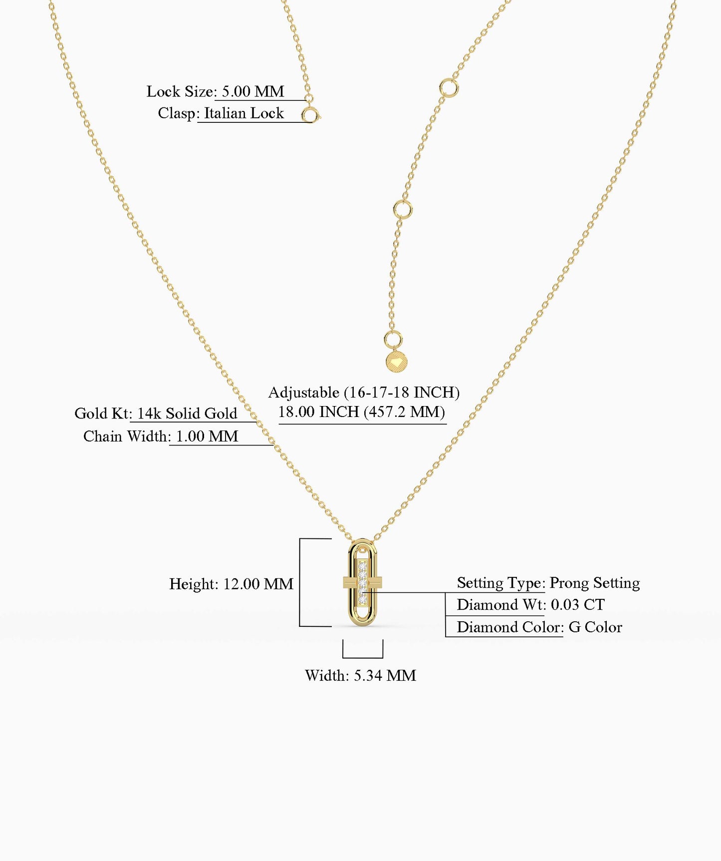 Sleek Gold & Diamond Necklace