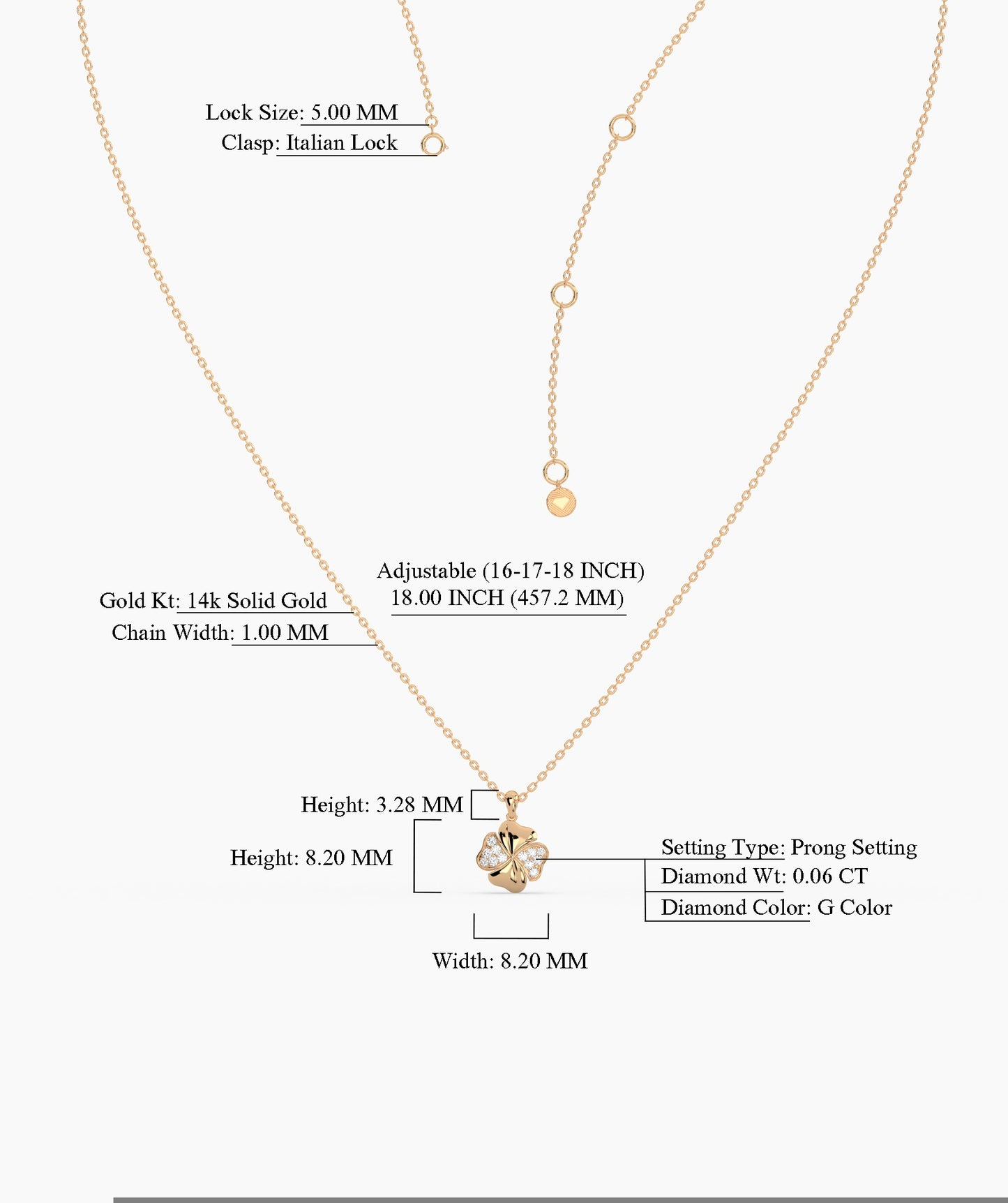 Elegant Clover Necklace in Gold & Diamonds