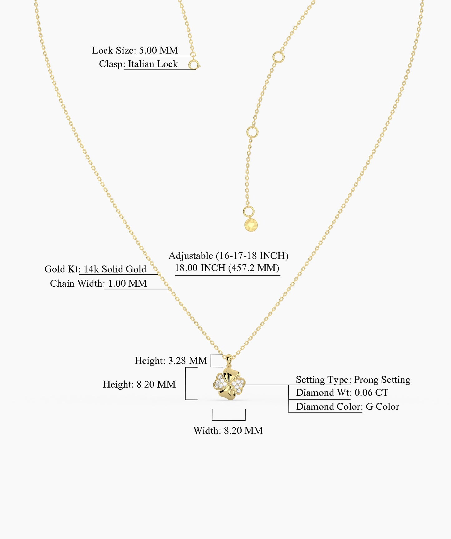 Elegant Clover Necklace in Gold & Diamonds
