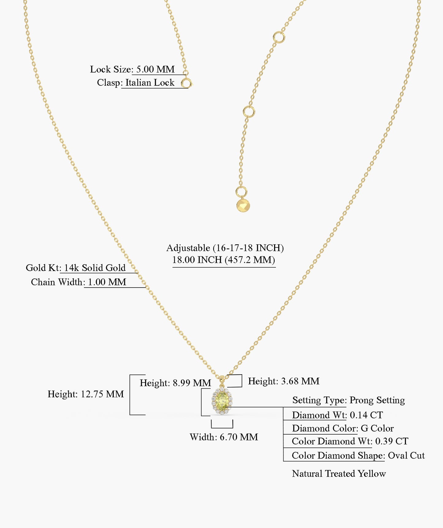 Sunshine Sparkle Oval Pendant