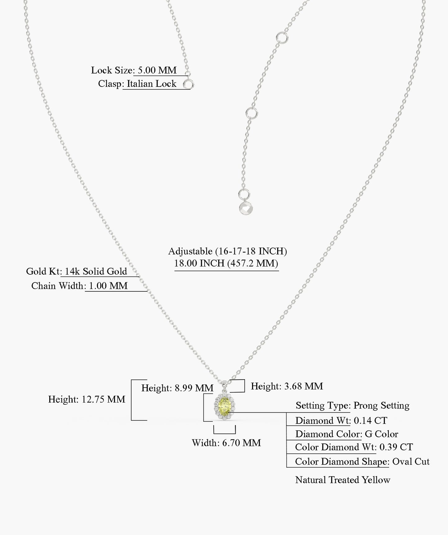 Sunshine Sparkle Oval Pendant