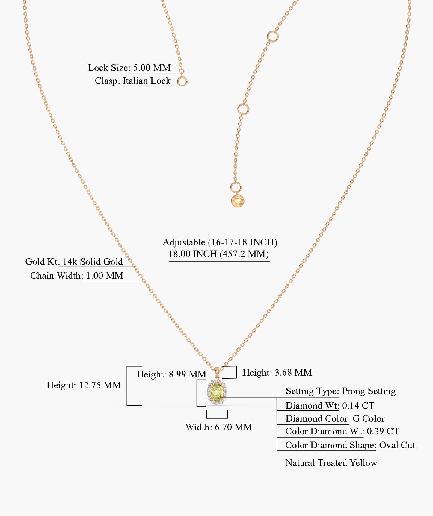 Sunshine Sparkle Oval Pendant