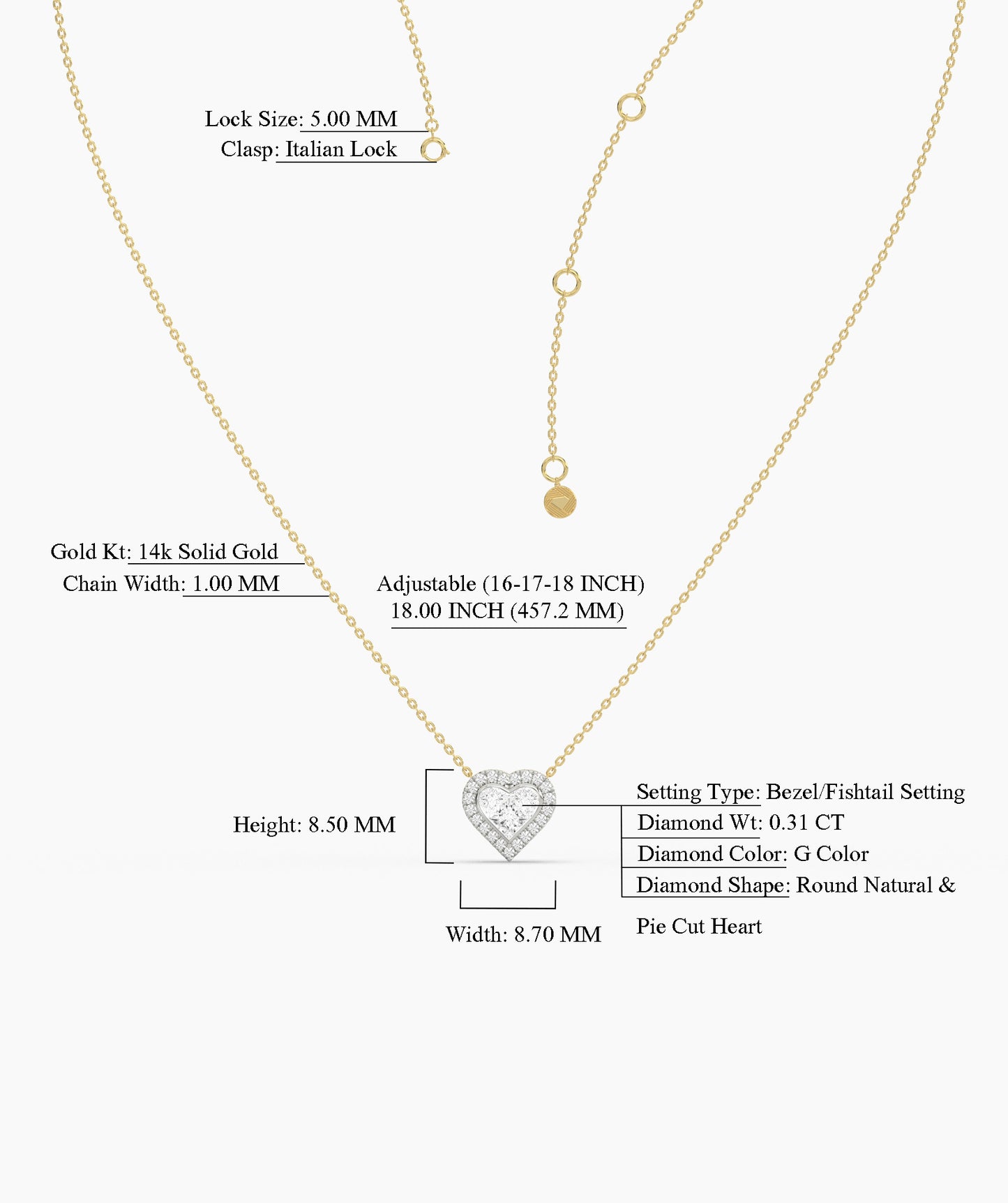 Heart-Shaped Diamond Necklace