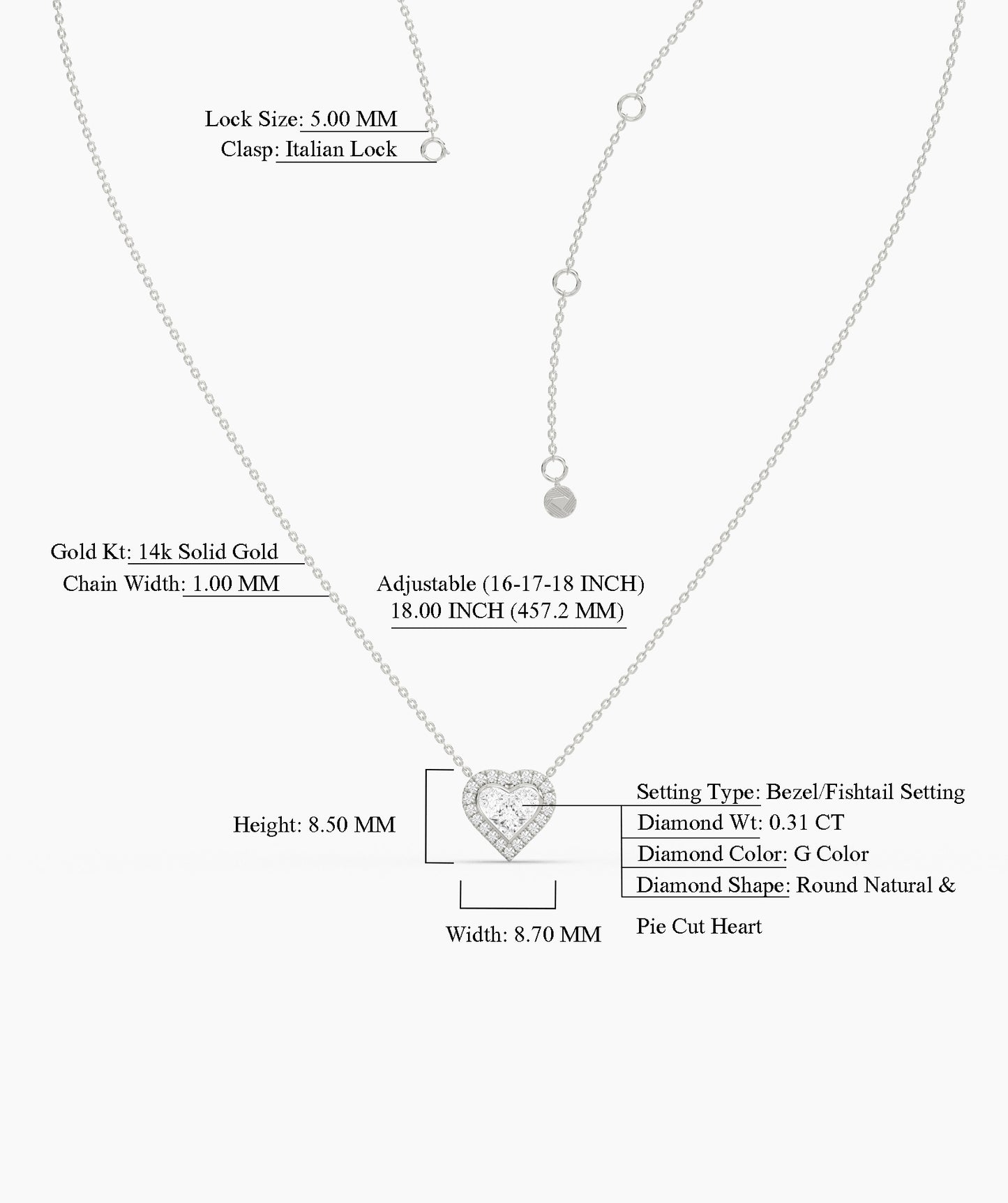 Heart-Shaped Diamond Necklace