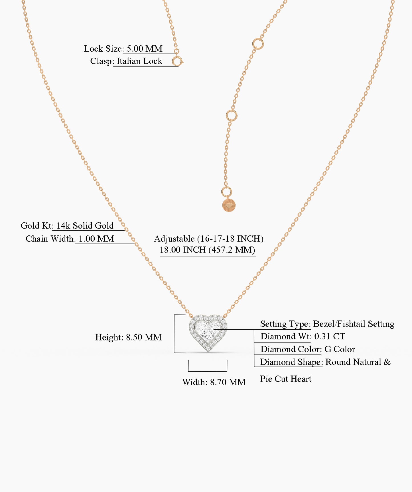 Heart-Shaped Diamond Necklace
