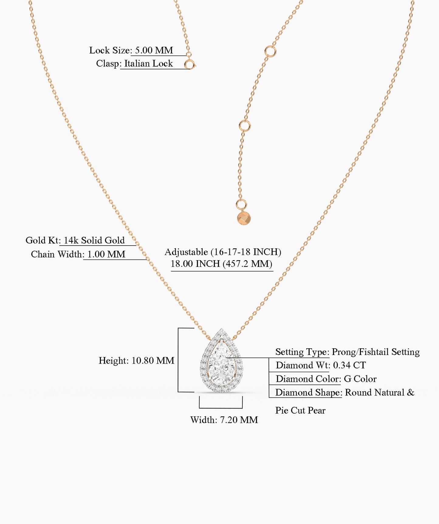 14K Gold Double Halo Necklace