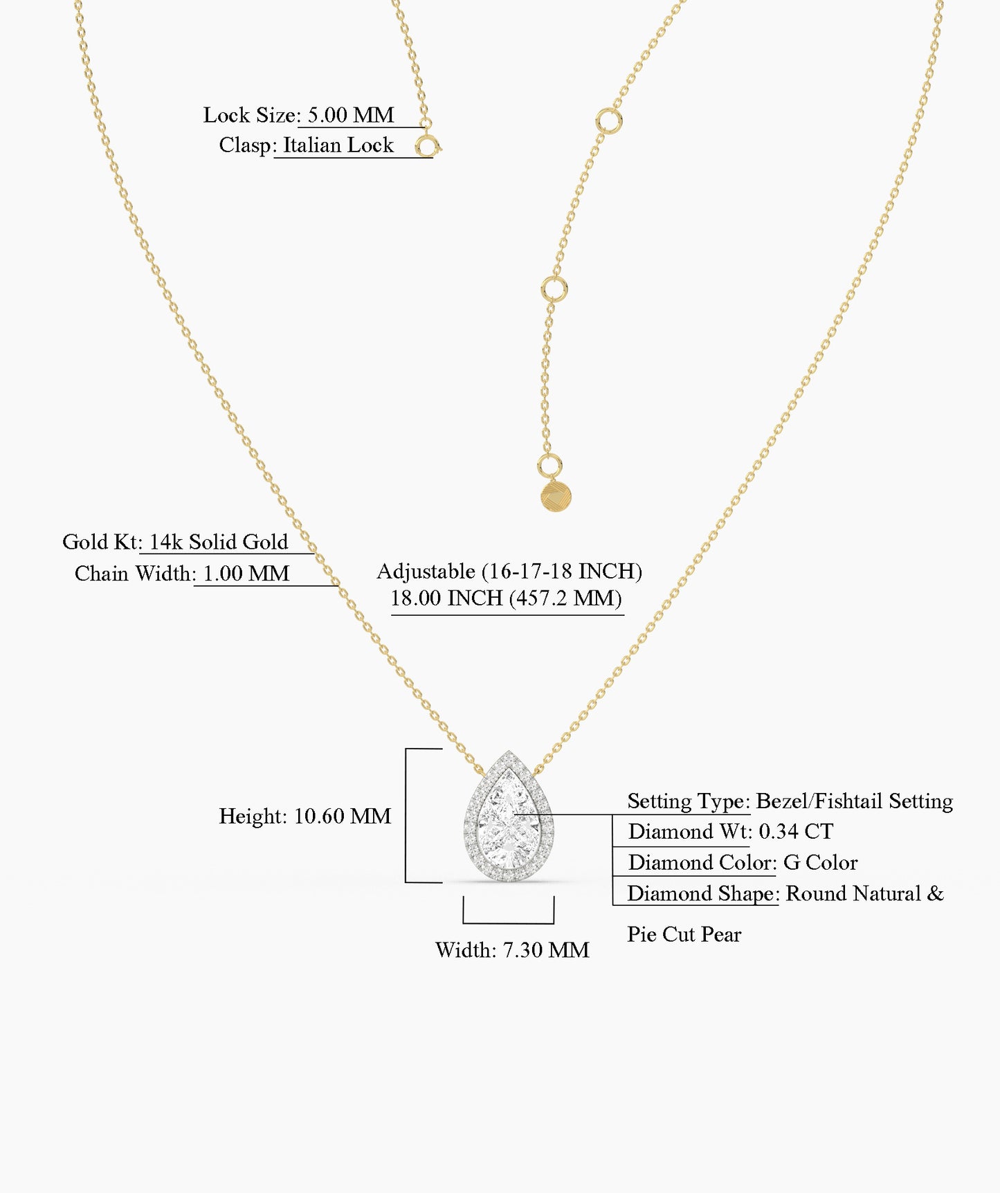 Pear-Cut Diamond Pendant
