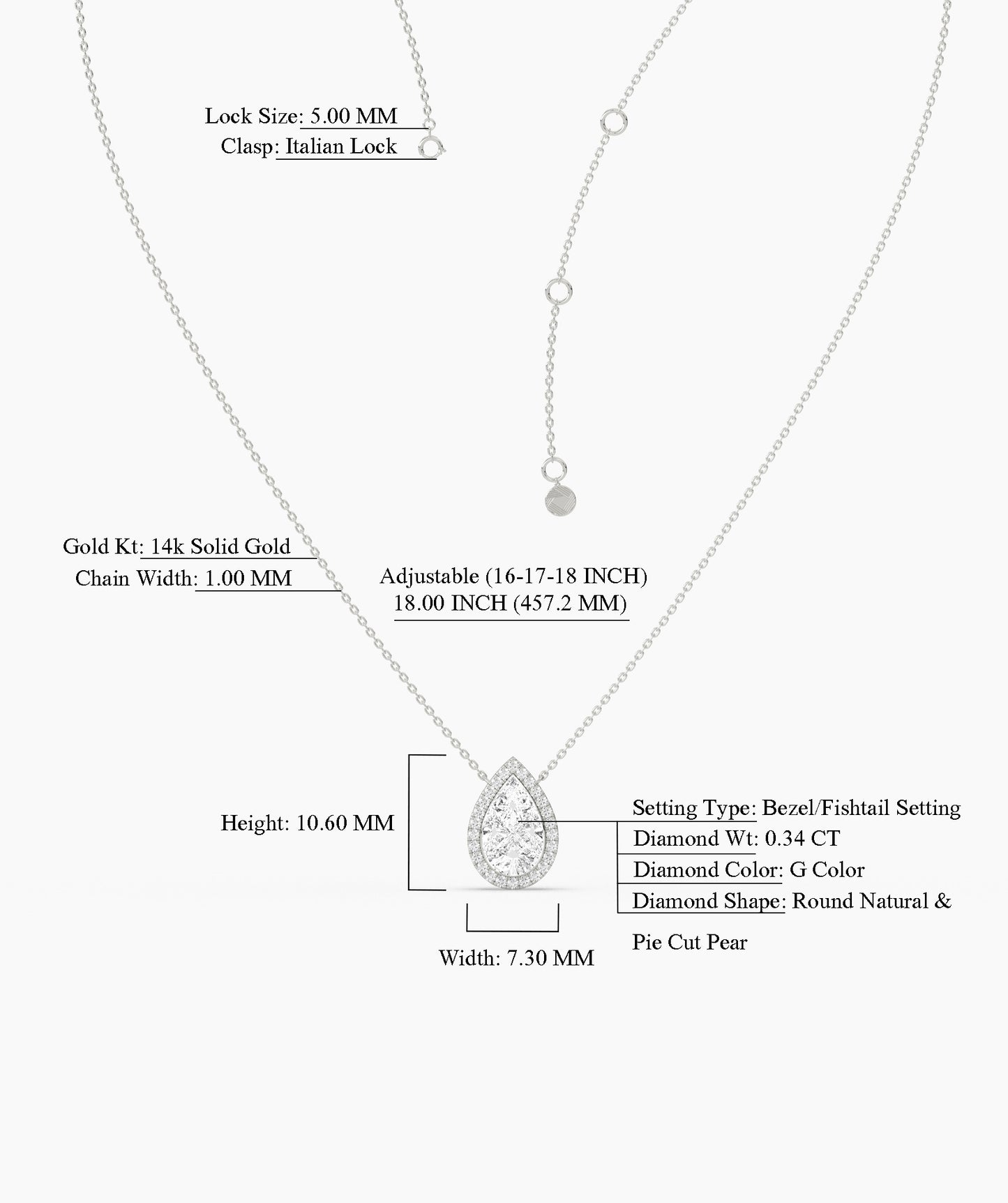 Pear-Cut Diamond Pendant
