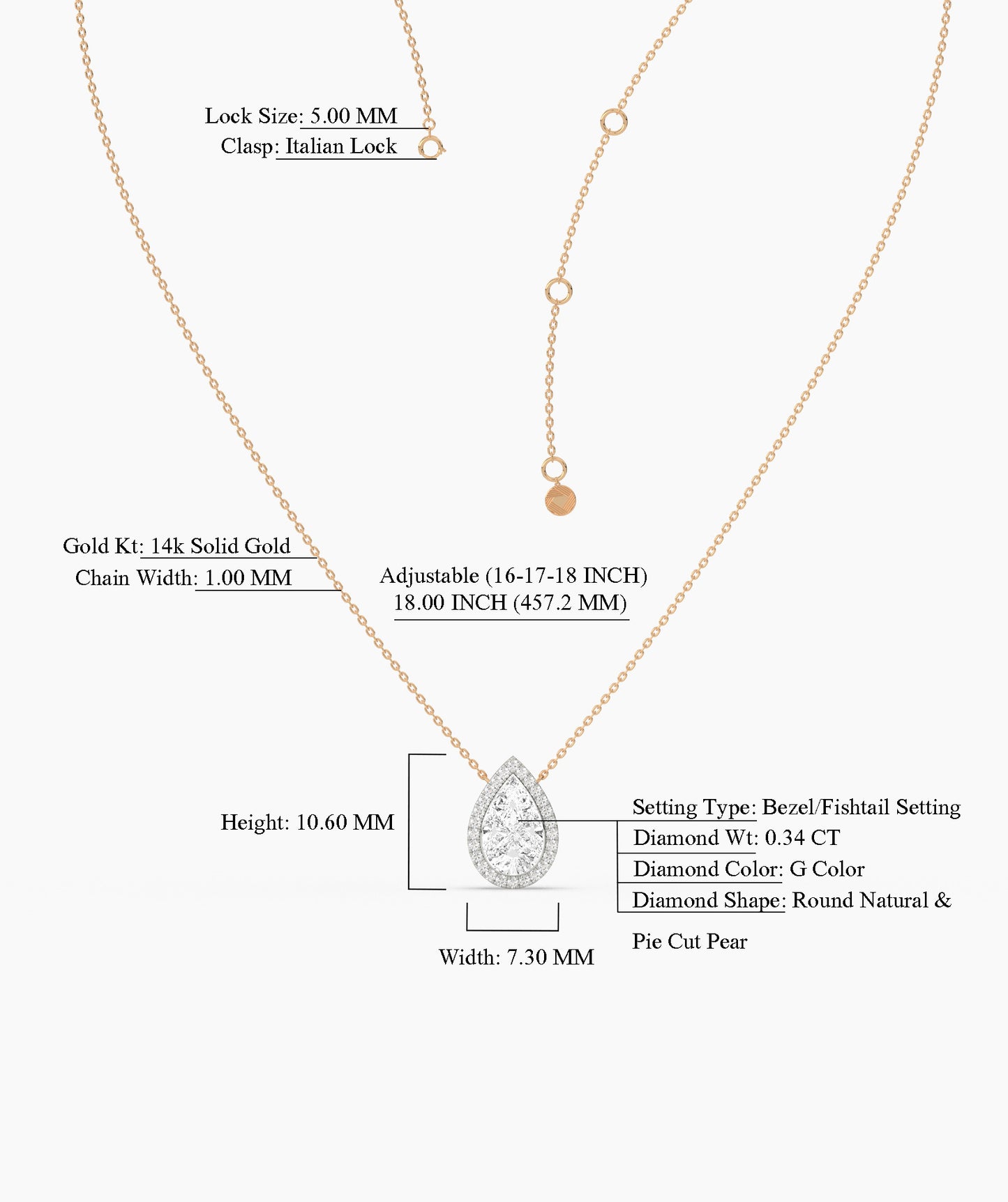 Pear-Cut Diamond Pendant