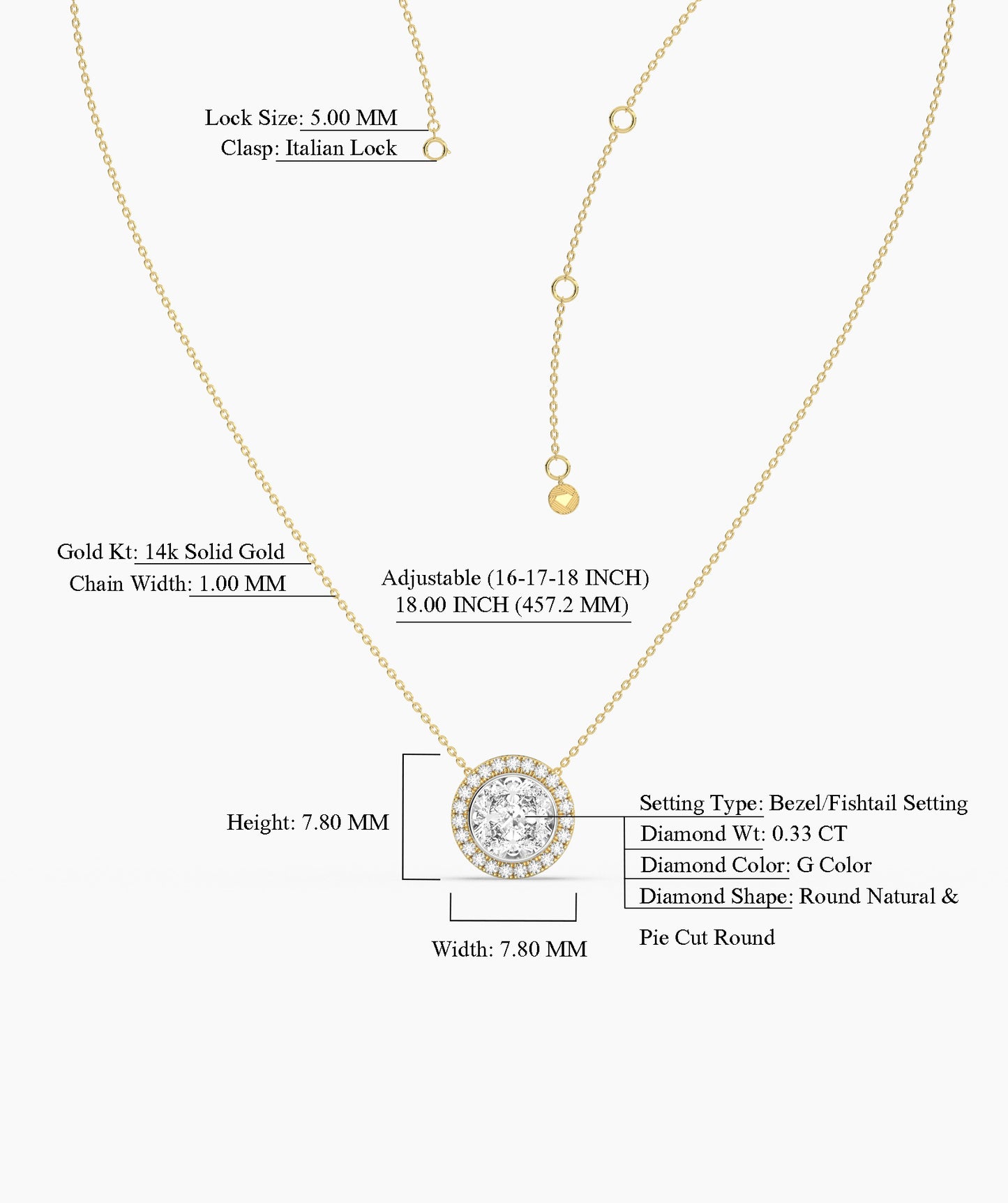 Double Halo Round Diamond Pendant Necklace