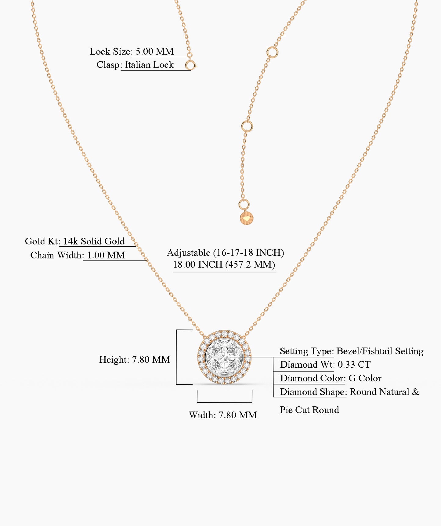 Double Halo Round Diamond Pendant Necklace