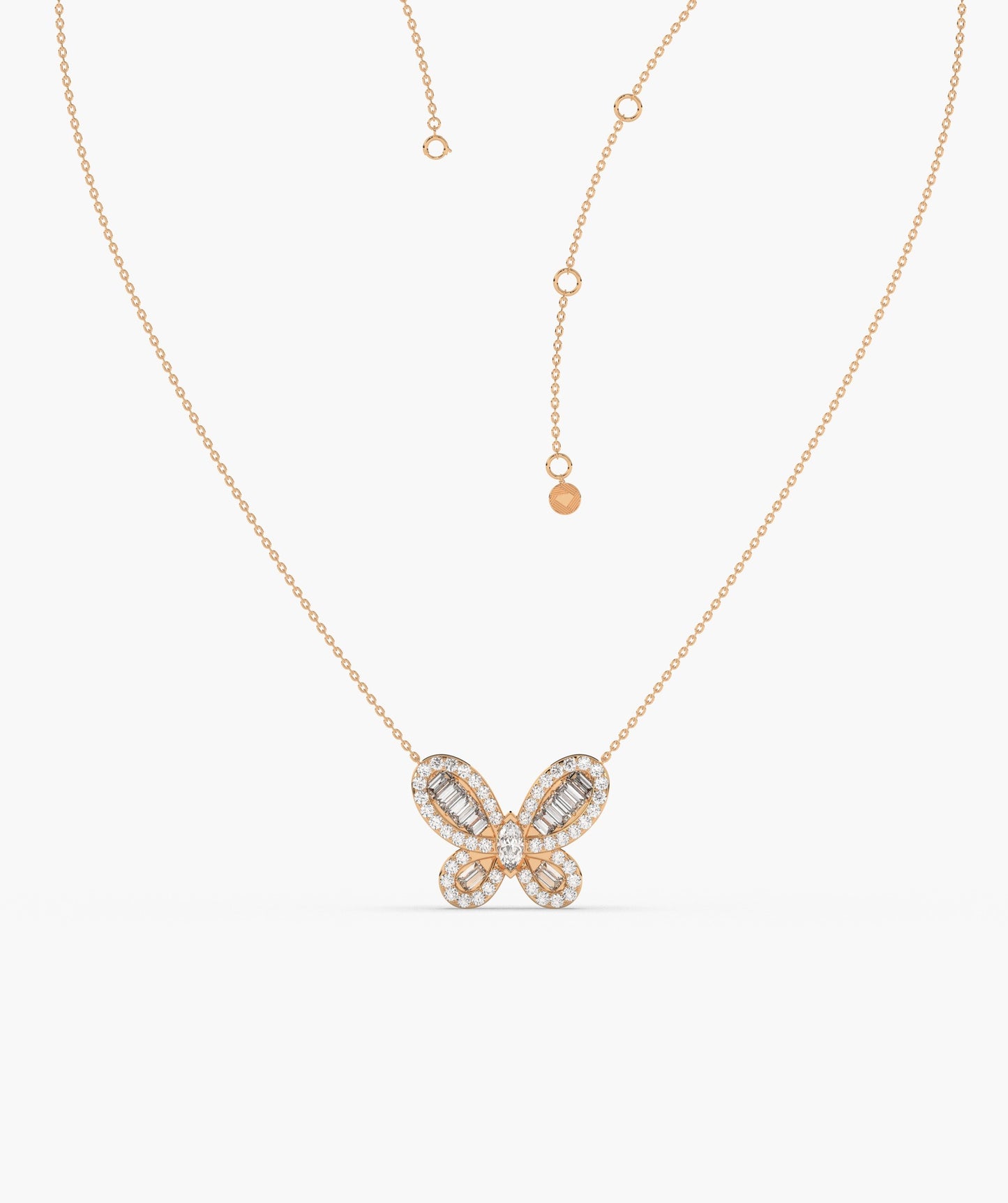 Diamond Butterfly Pendant Necklace