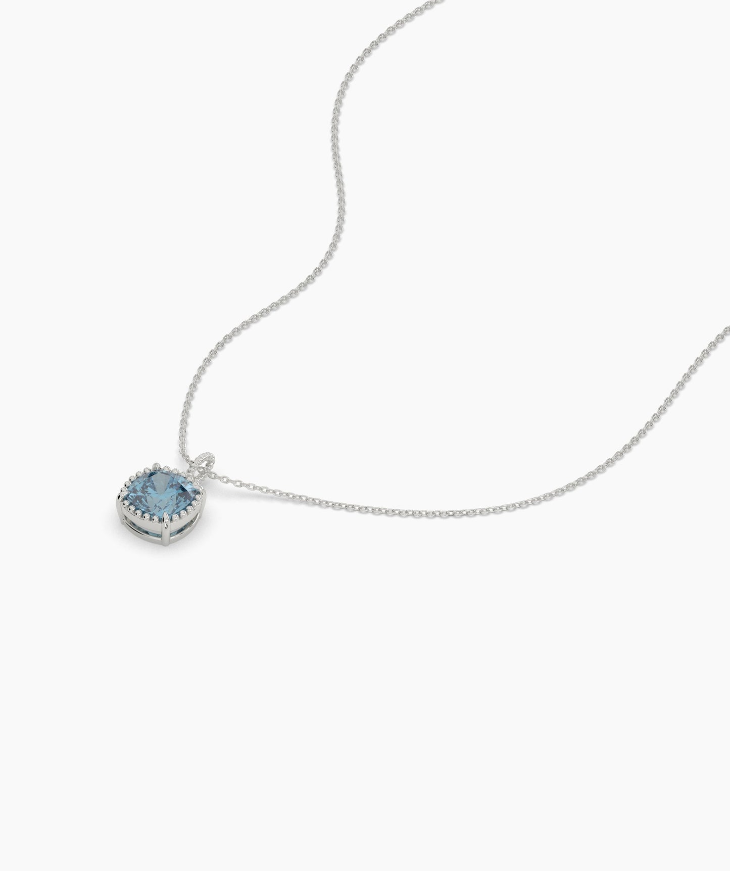 Cushion-Cut Blue Topaz Necklace