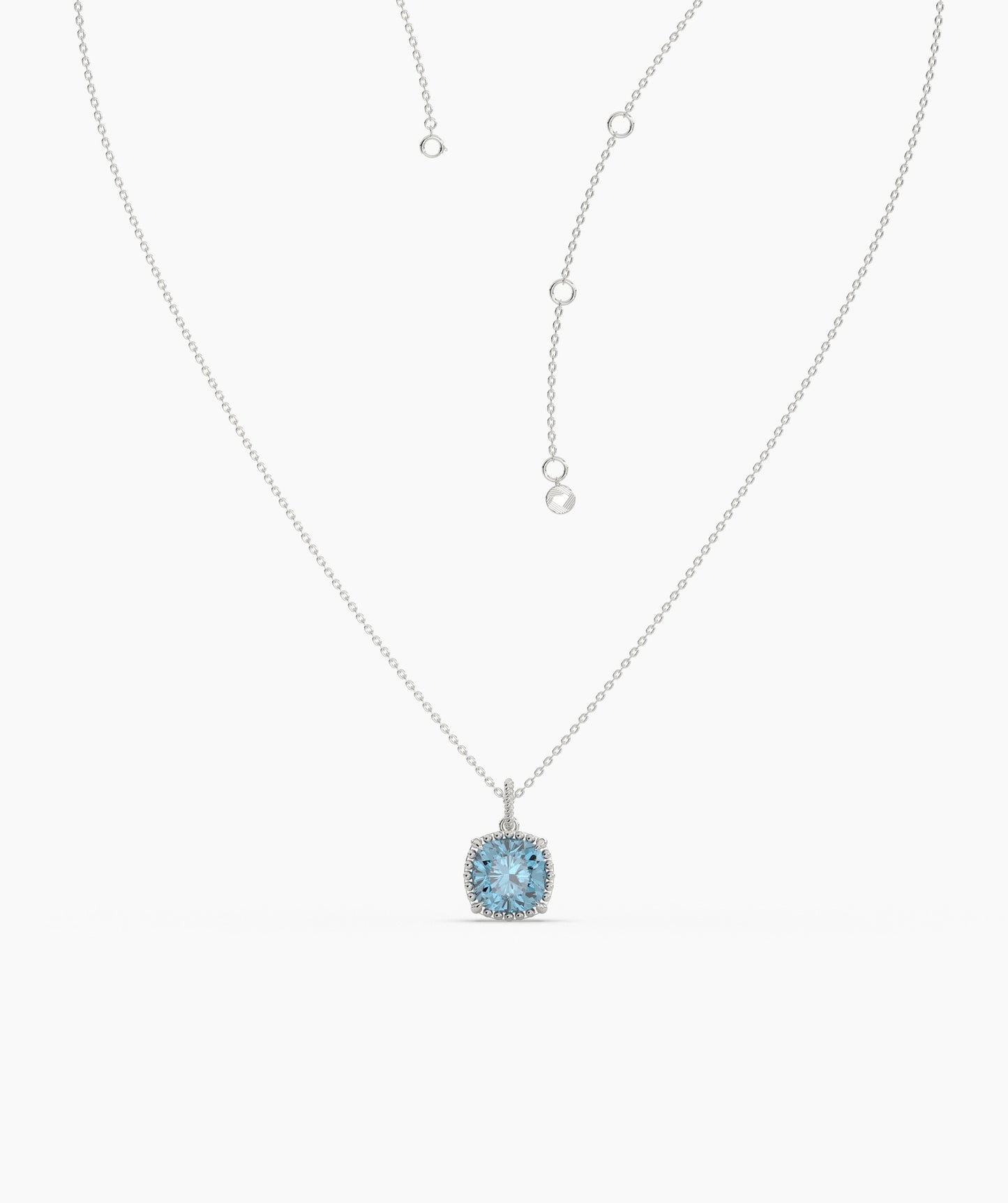 Cushion-Cut Blue Topaz Necklace