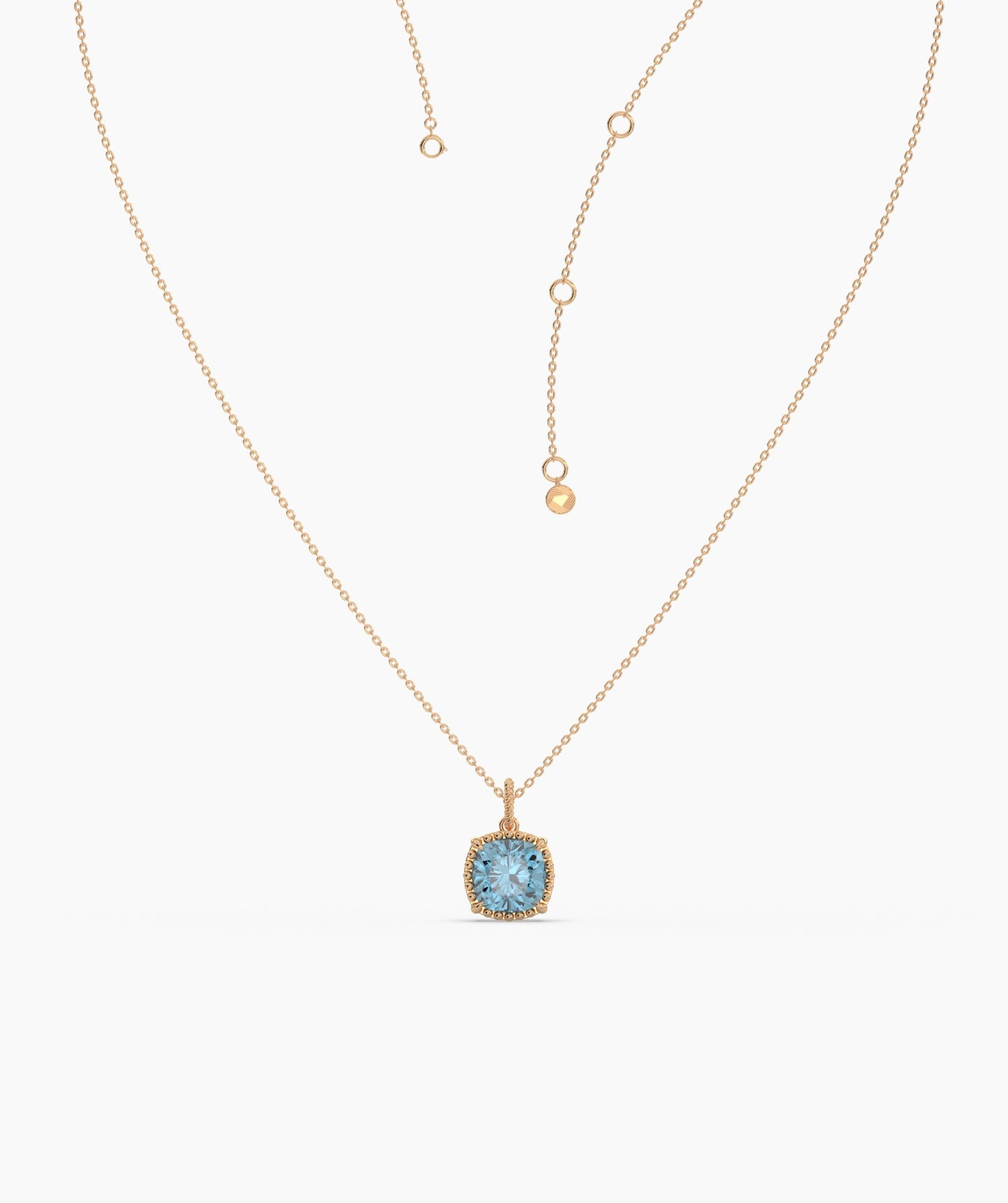 Cushion-Cut Blue Topaz Necklace