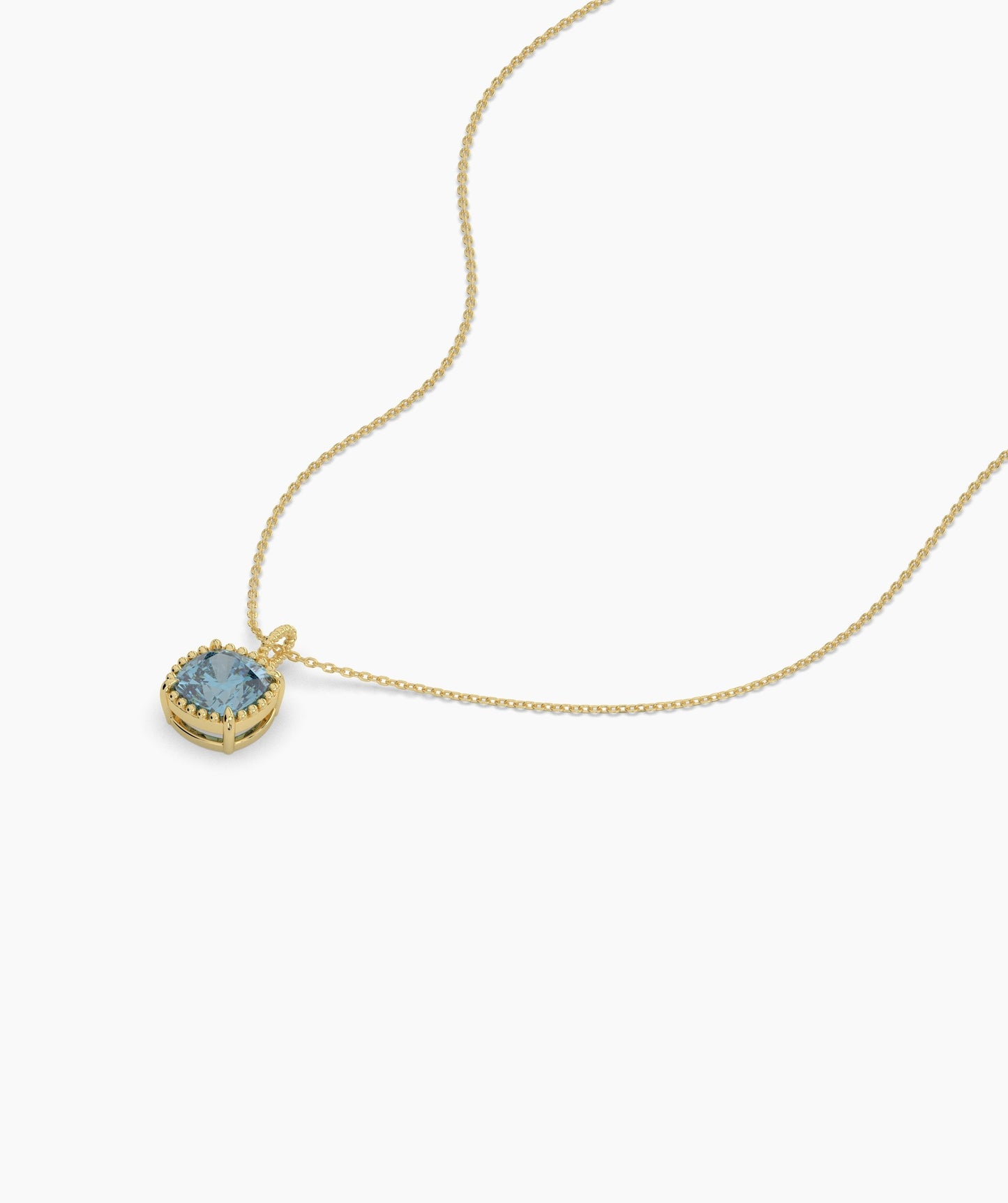 Cushion-Cut Blue Topaz Necklace