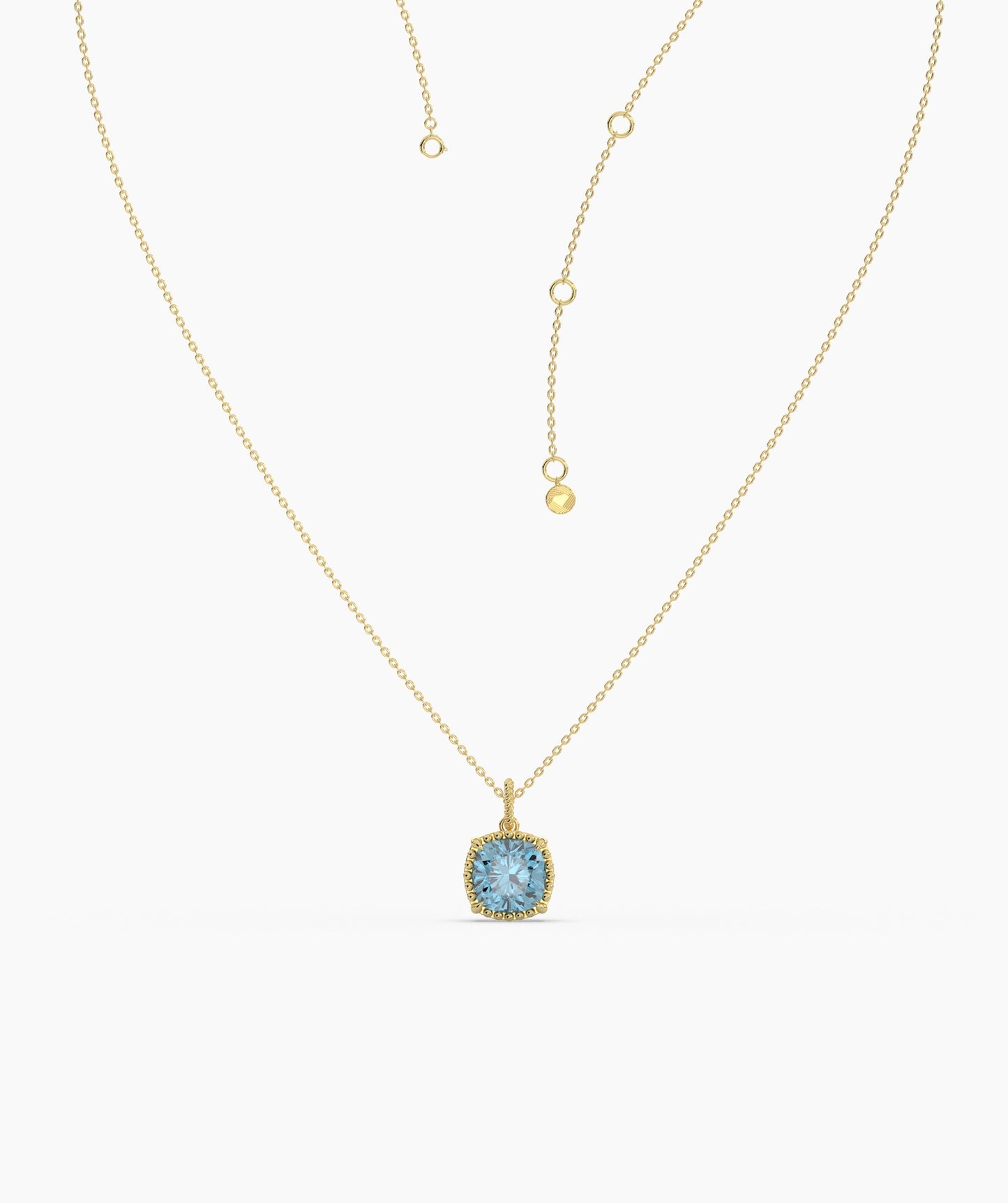 Cushion-Cut Blue Topaz Necklace