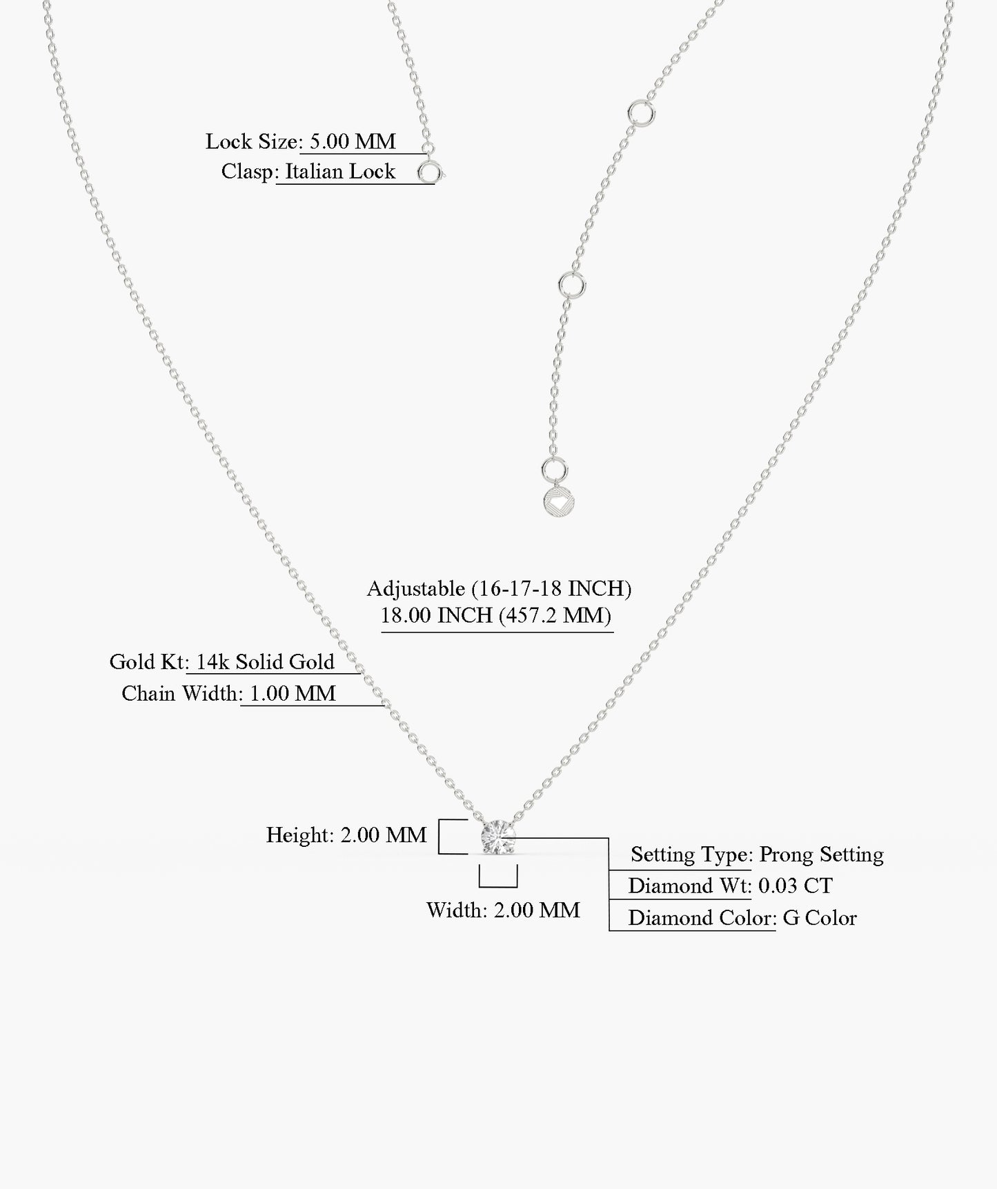 Solitaire Diamond Necklace