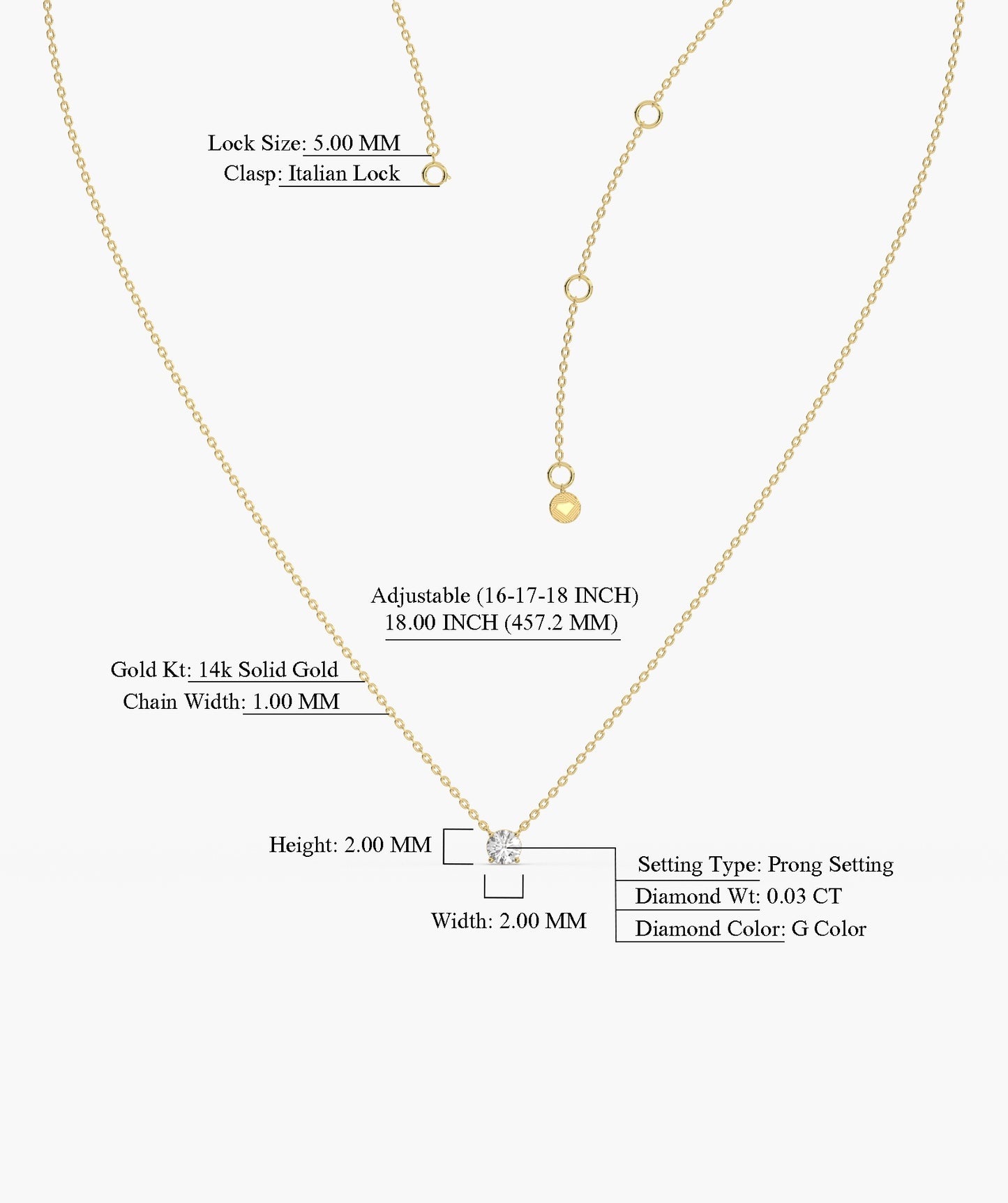 Solitaire Diamond Necklace