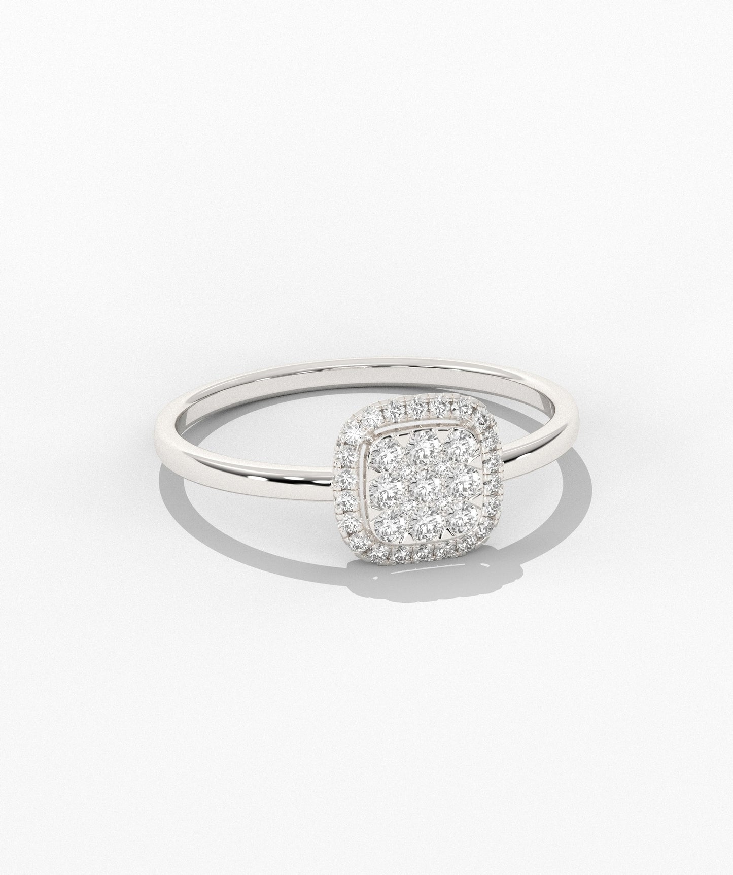 14K Gold Brilliance Square Halo Ring