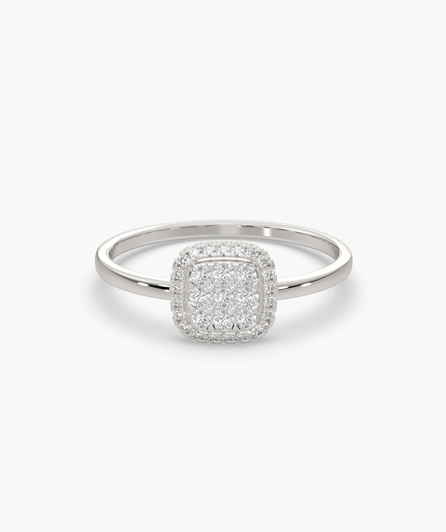 14K Gold Brilliance Square Halo Ring