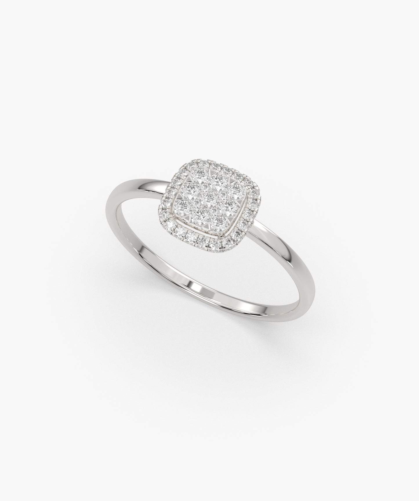 14K Gold Brilliance Square Halo Ring