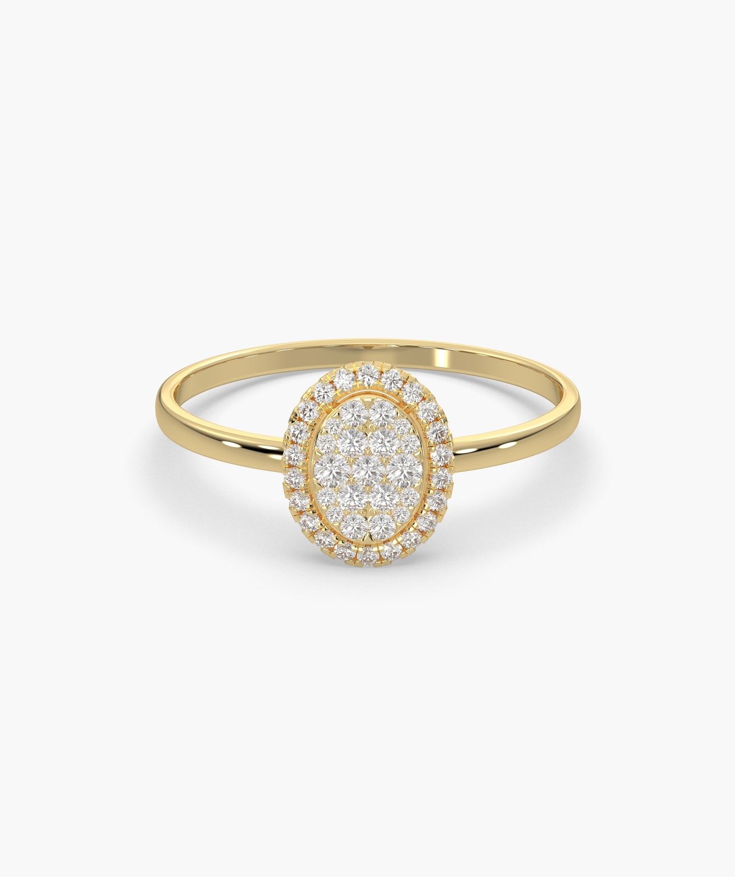 Oval Halo Natural Diamond Ring