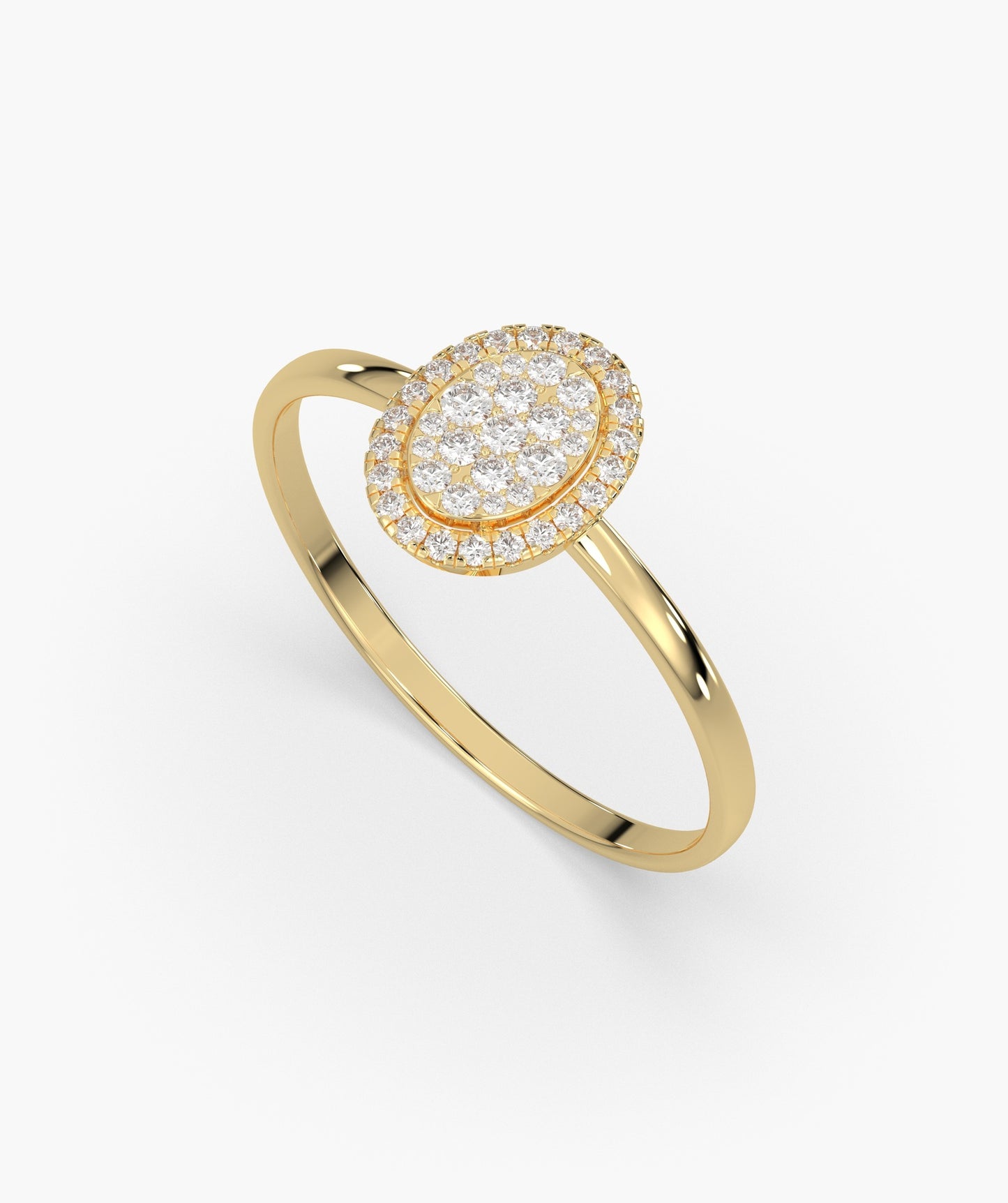 Oval Halo Natural Diamond Ring