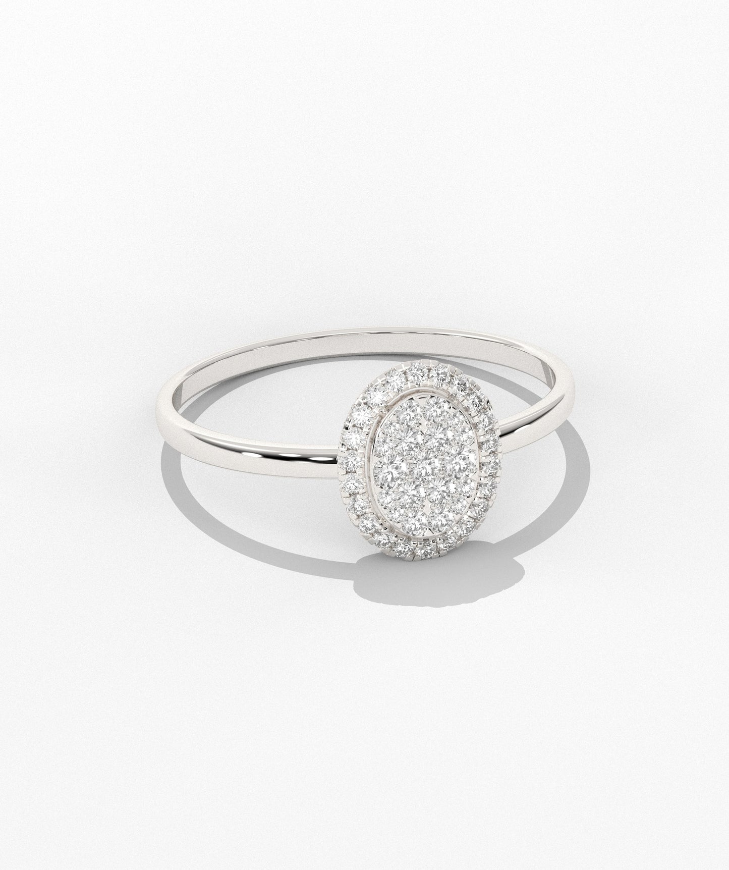 Oval Halo Natural Diamond Ring