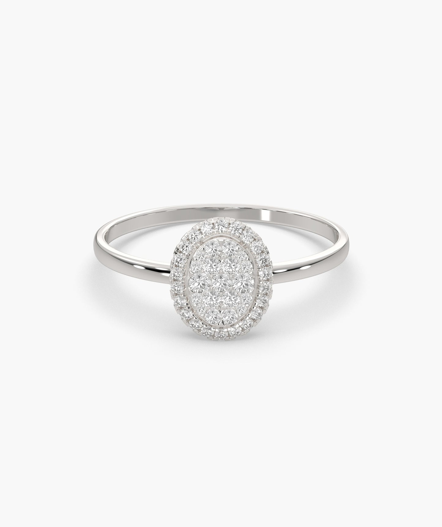 Oval Halo Natural Diamond Ring