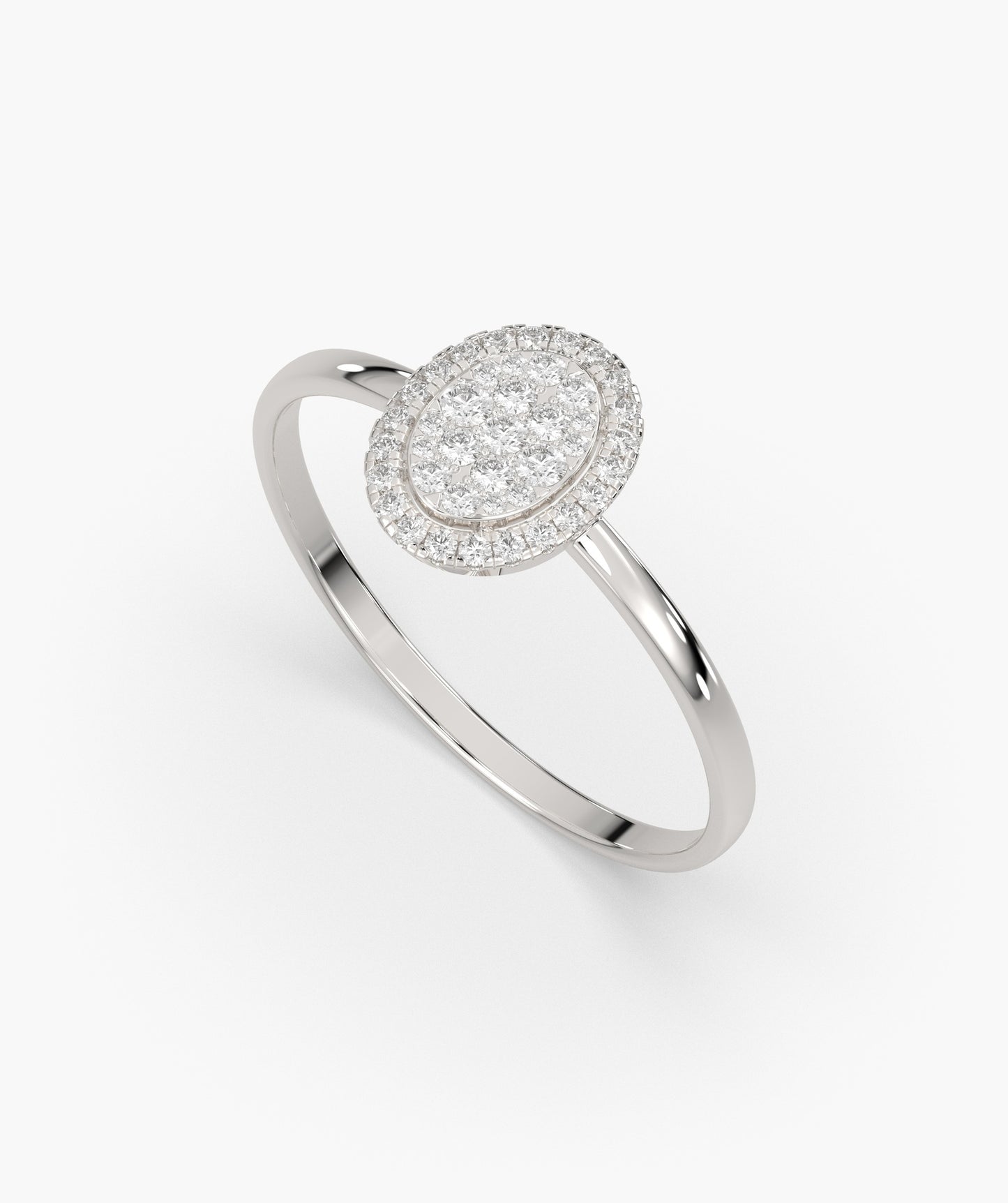 Oval Halo Natural Diamond Ring